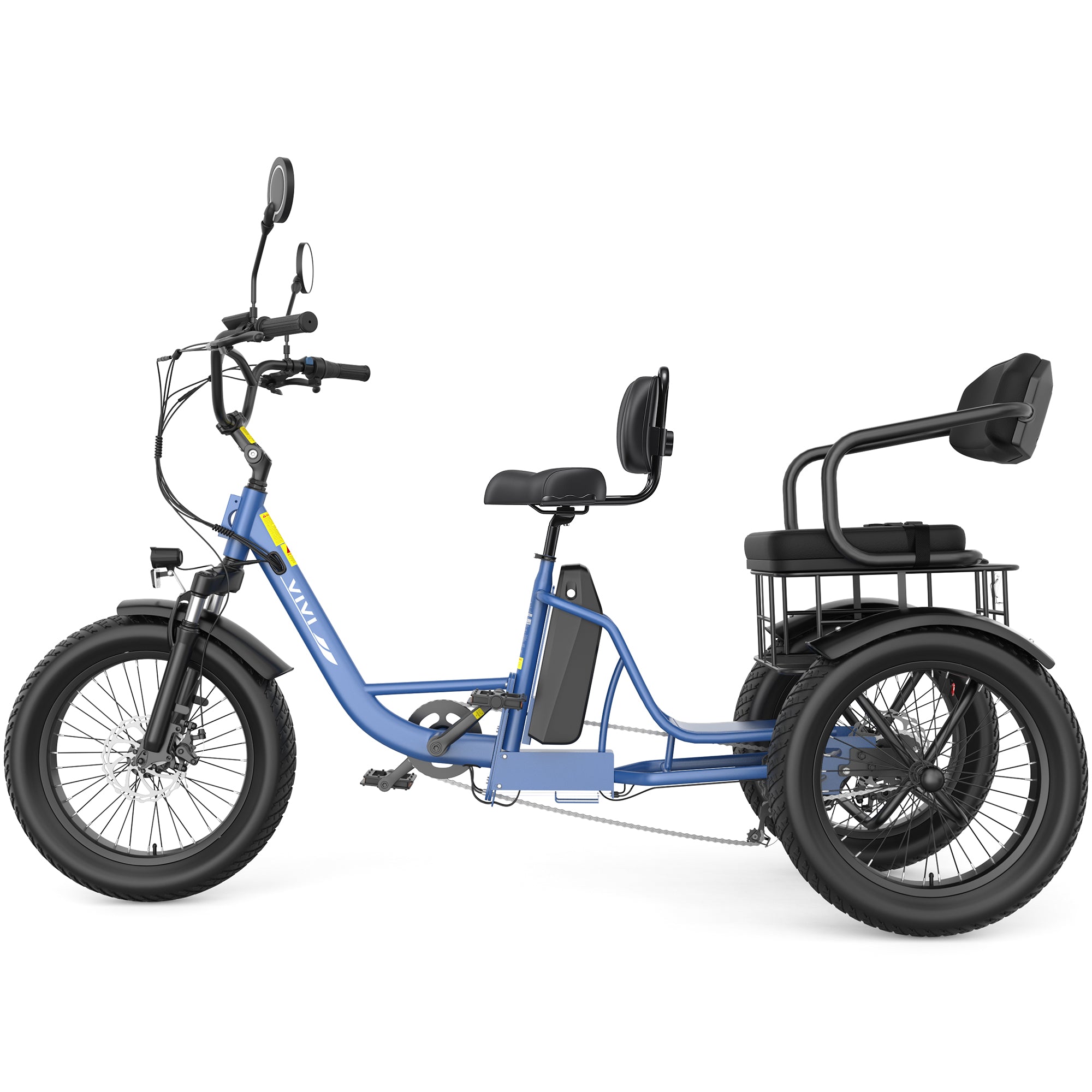 VIVI FAM01 Electric Trike Fat Tire Family Electric Tricycle SGS Certified to UL2849