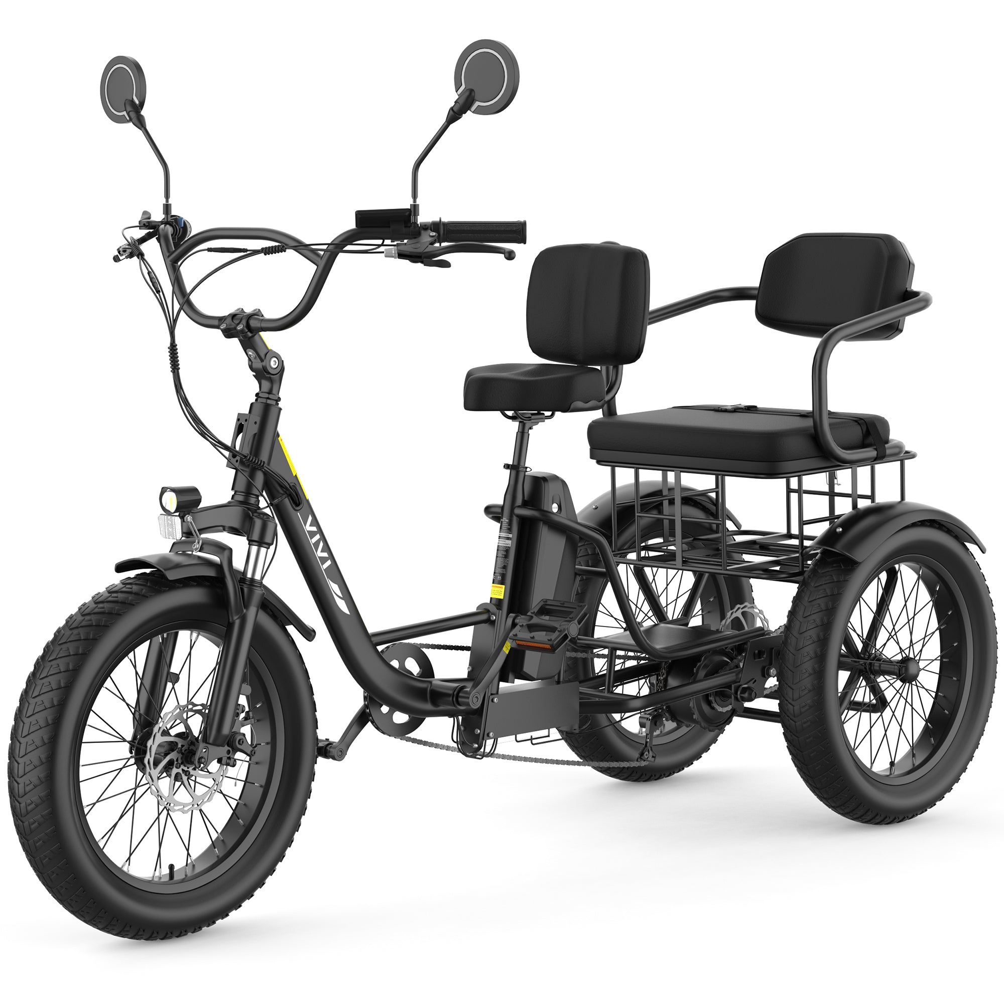 VIVI FAM01 Electric Trike Fat Tire Family Electric Tricycle SGS Certified to UL2849