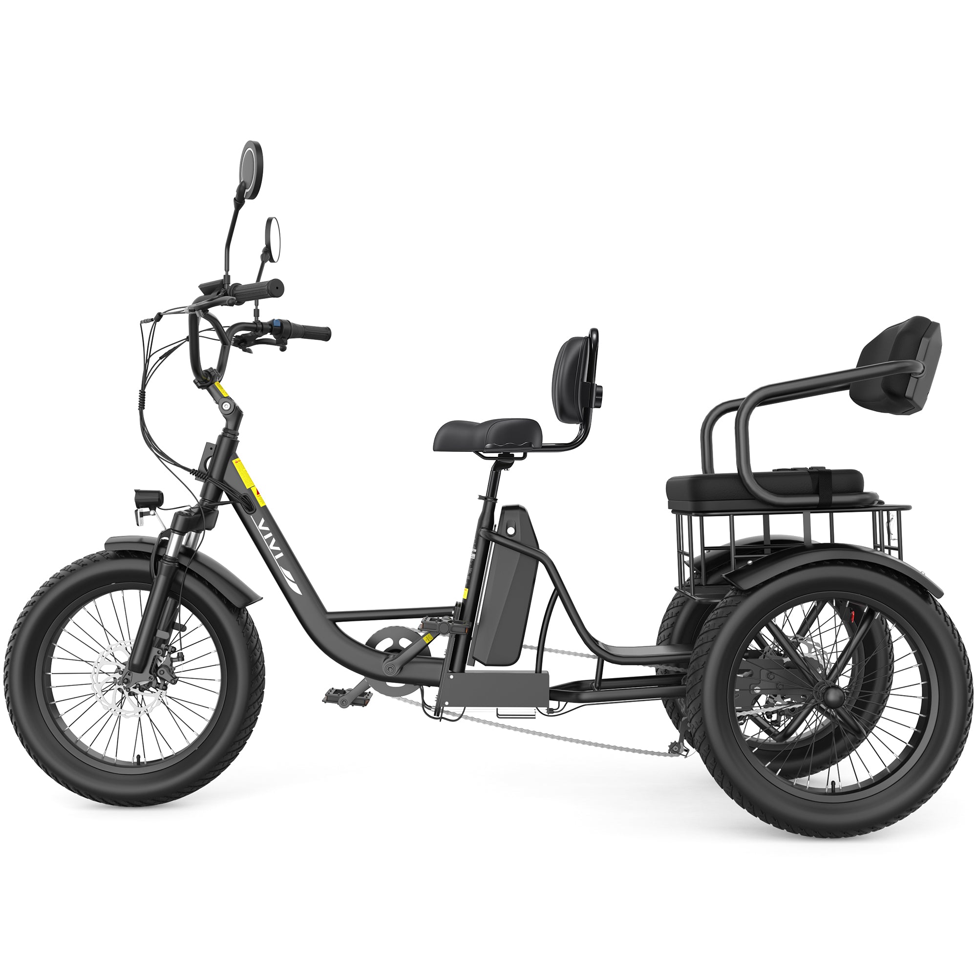 VIVI FAM01 Electric Trike Fat Tire Family Electric Tricycle SGS Certified to UL2849