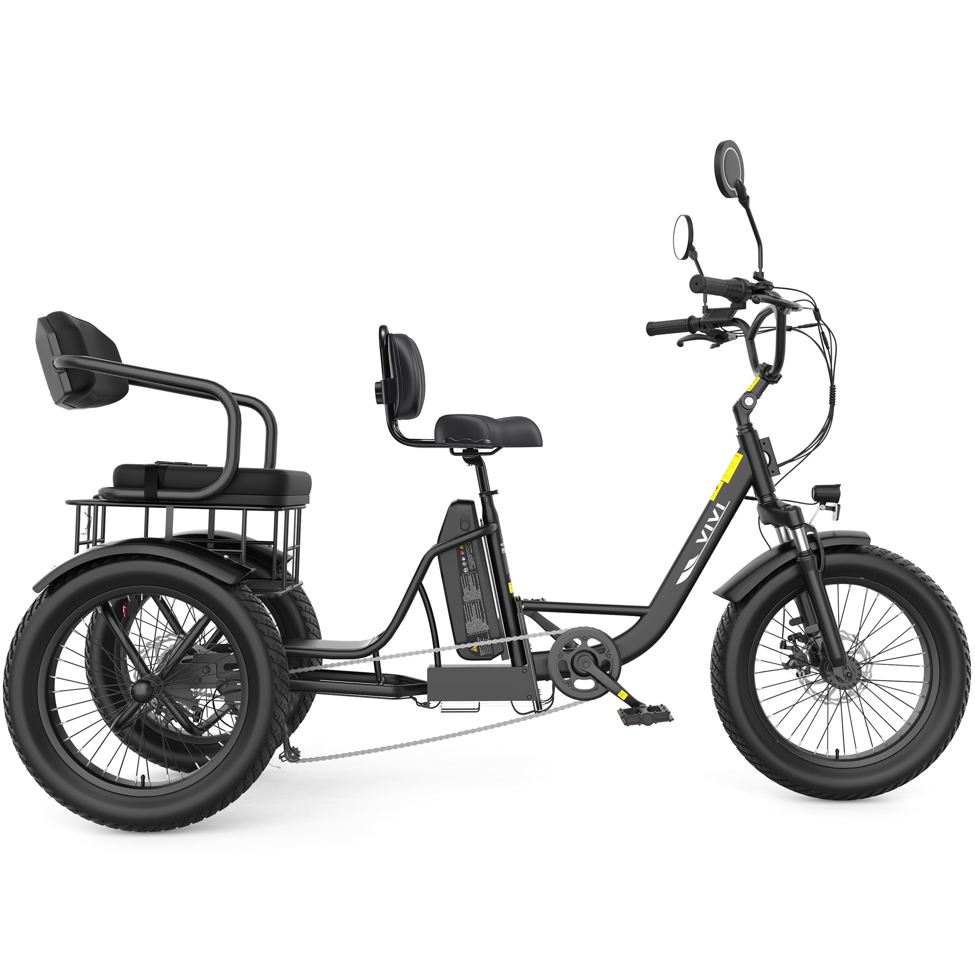 VIVI FAM01 Electric Trike Fat Tire Family Electric Tricycle SGS Certified to UL2849