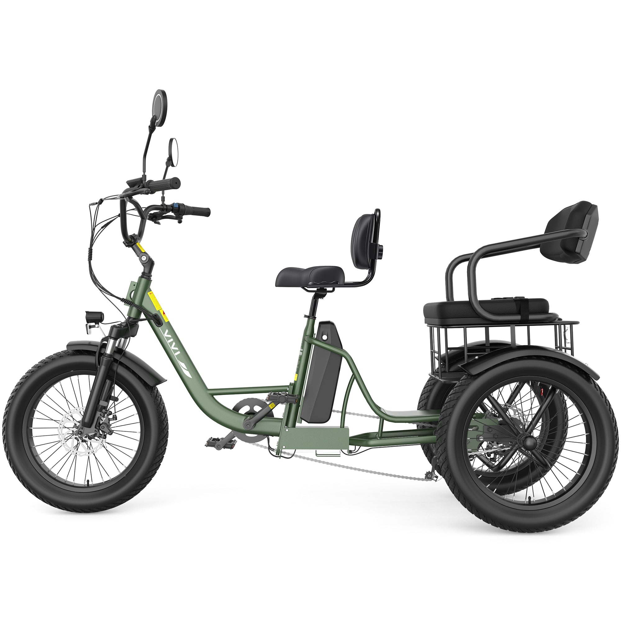 VIVI FAM01 Electric Trike Fat Tire Family Electric Tricycle SGS Certified to UL2849