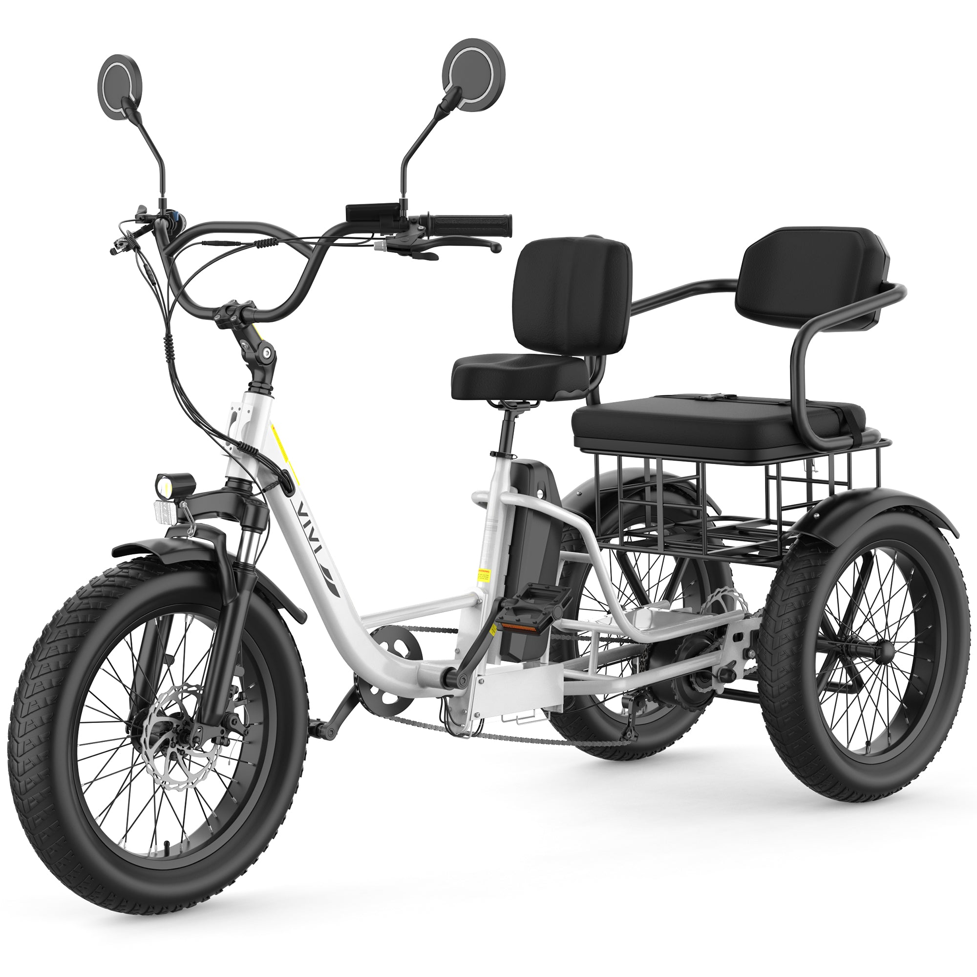 VIVI FAM01 Electric Trike Fat Tire Family Electric Tricycle SGS Certified to UL2849