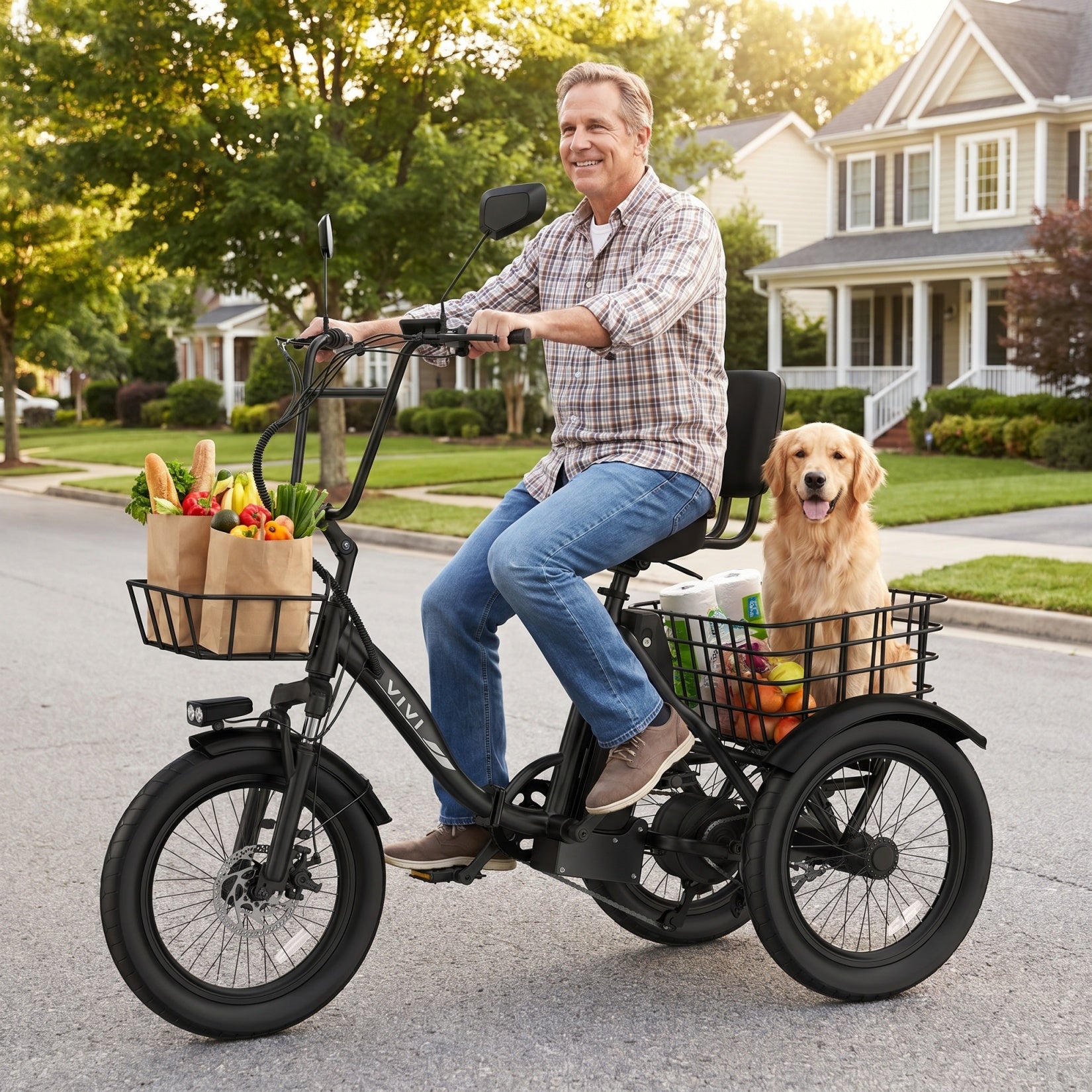 VIVI FatGo1 Electric Trike Folding Commuter Electric Tricycle SGS Certified to UL2849