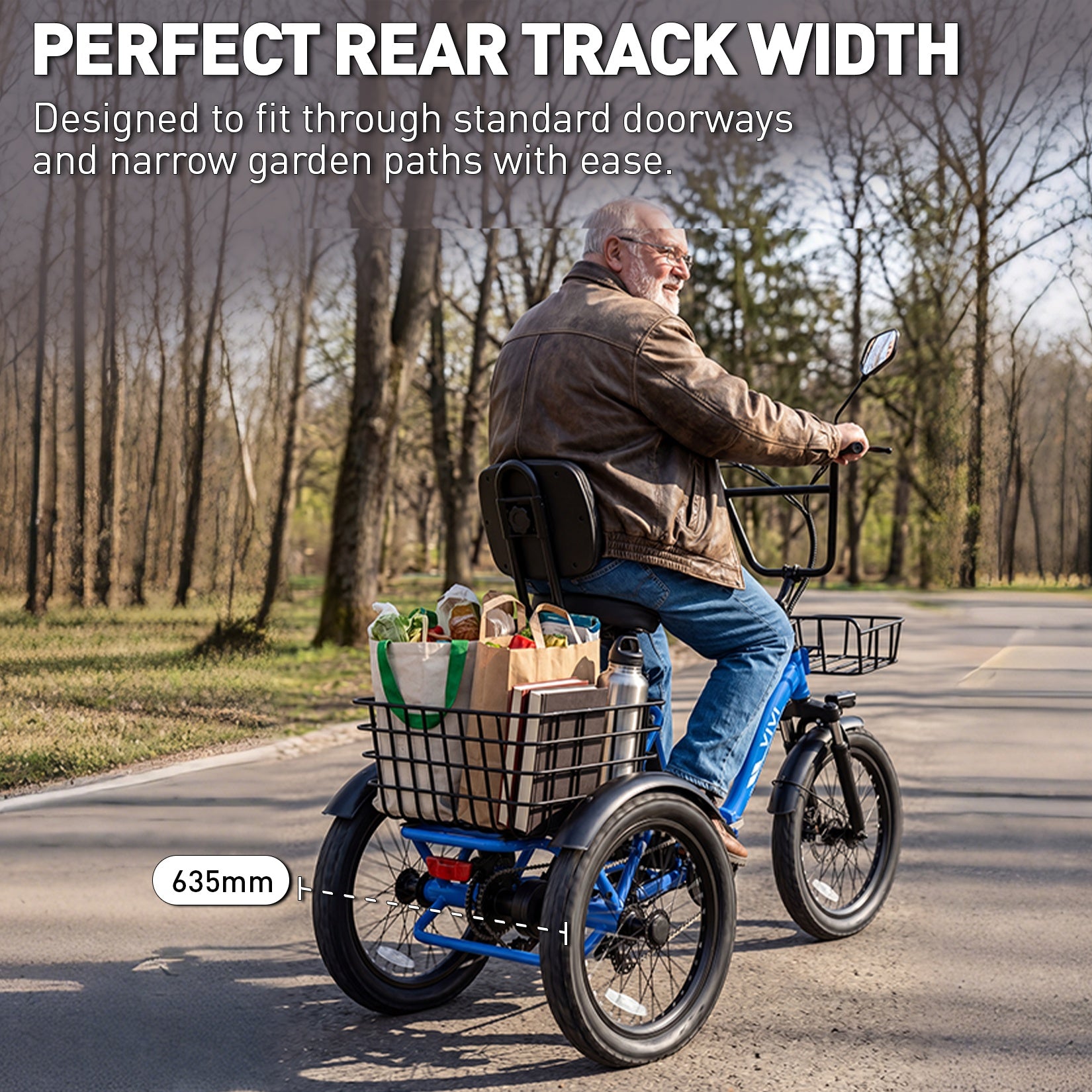 VIVI FatGo1 Electric Trike Folding Commuter Electric Tricycle SGS Certified to UL2849