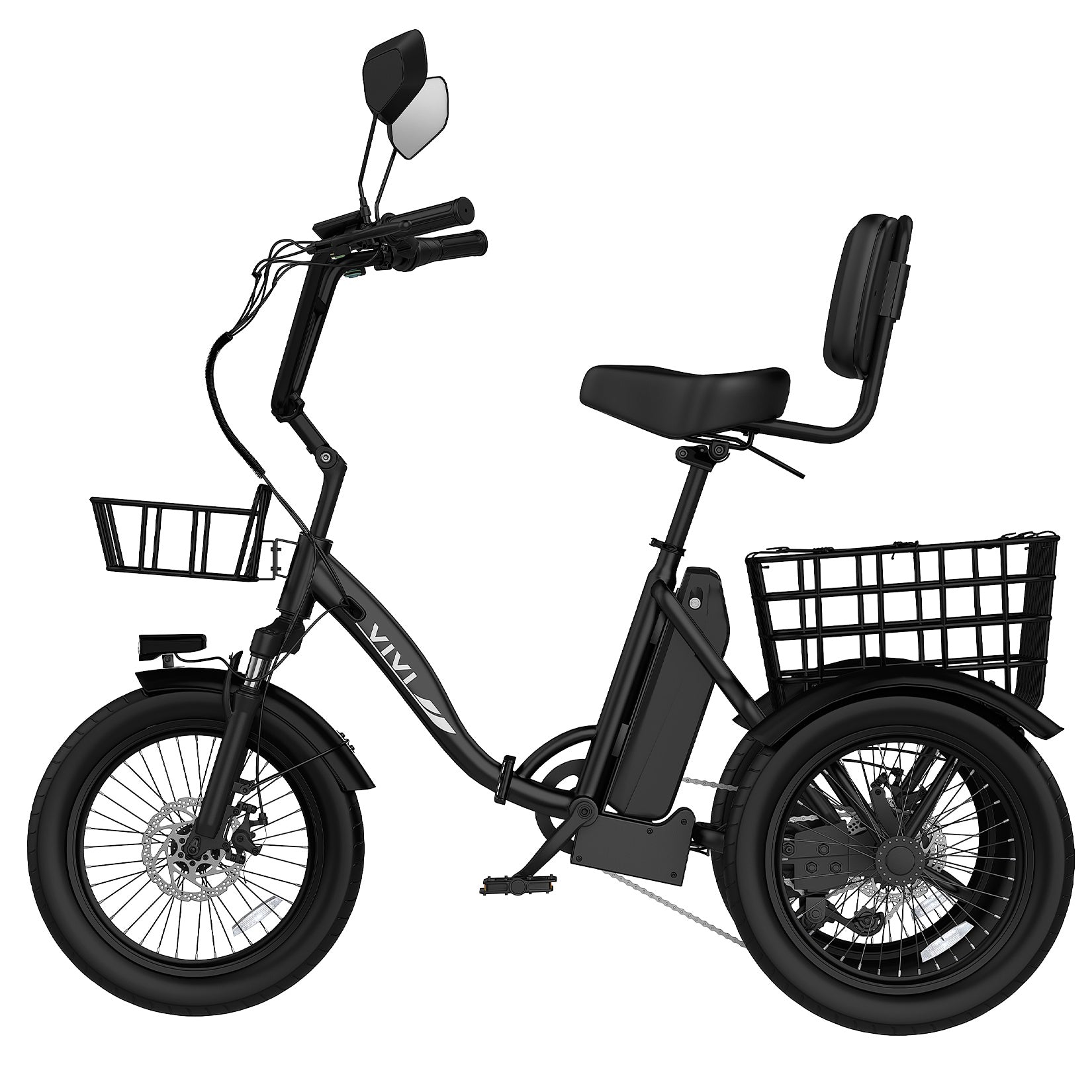 VIVI FatGo1 Electric Trike Folding Commuter Electric Tricycle SGS Certified to UL2849