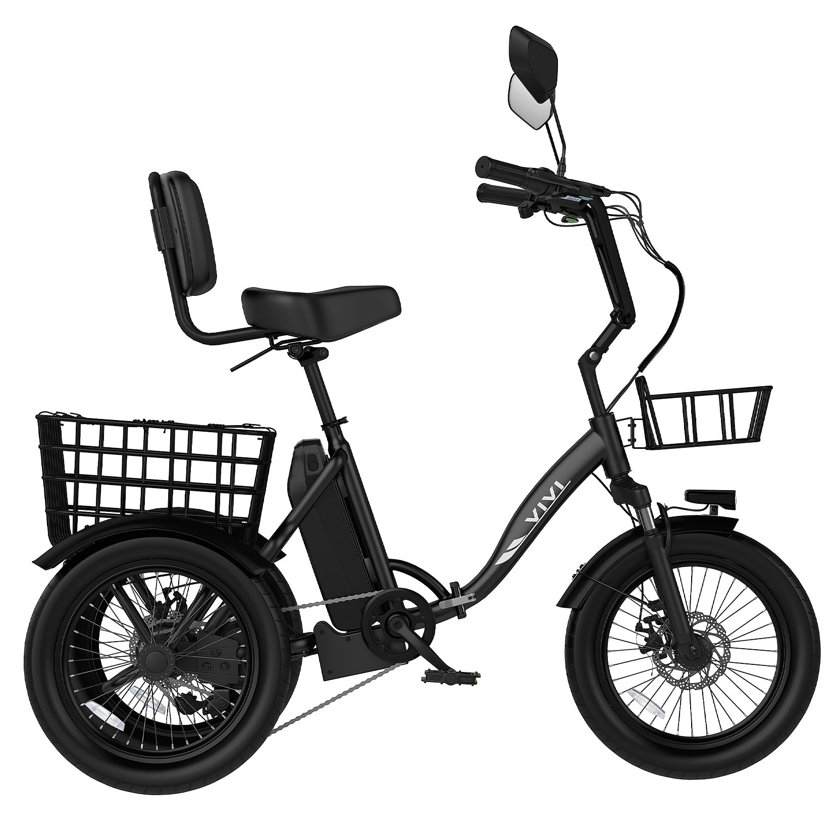 VIVI FatGo1 Electric Trike Folding Commuter Electric Tricycle SGS Certified to UL2849