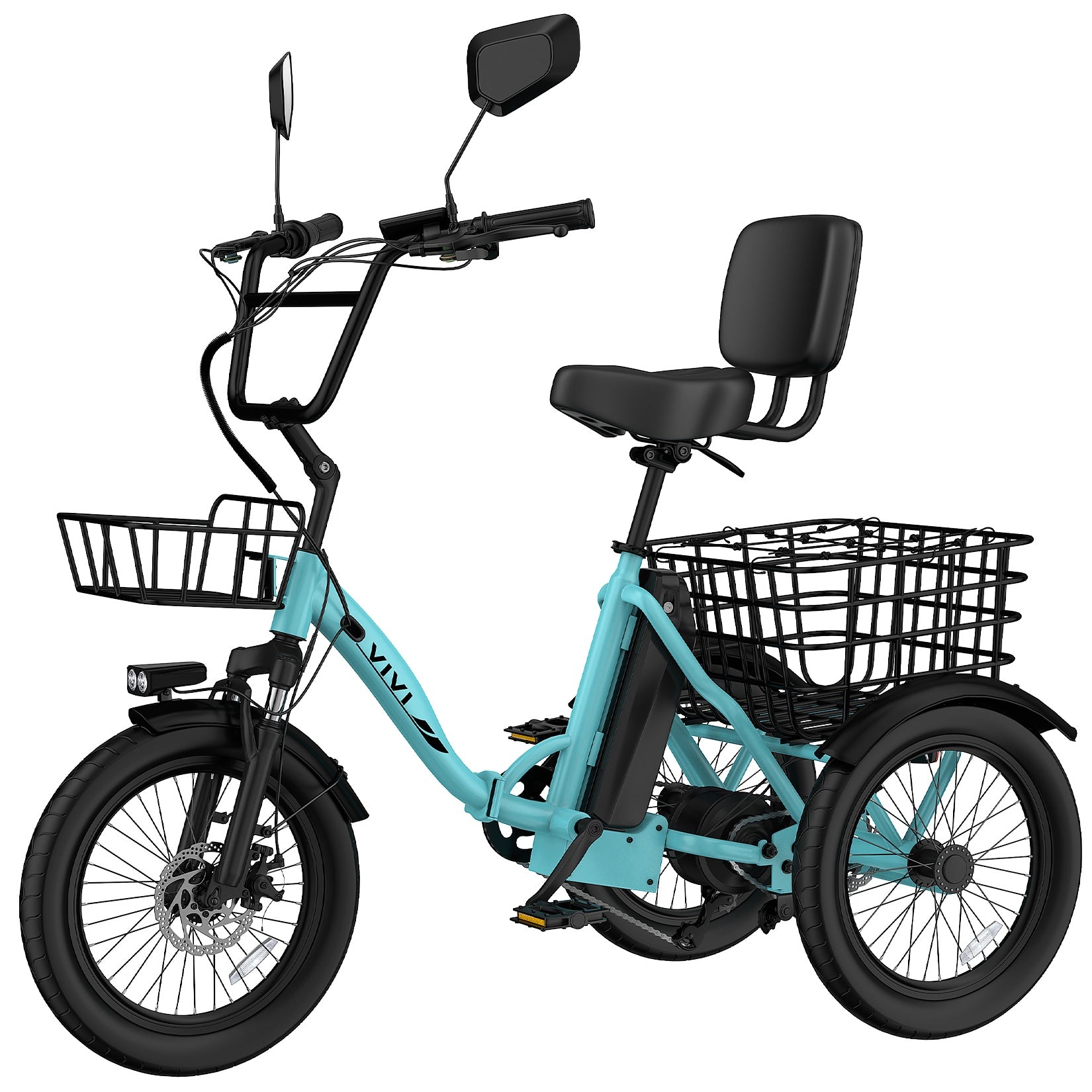 VIVI FatGo1 Electric Trike Folding Commuter Electric Tricycle SGS Certified to UL2849