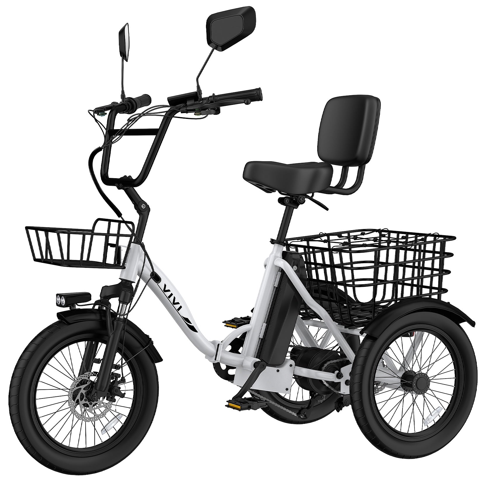 VIVI FatGo1 Electric Trike Folding Commuter Electric Tricycle SGS Certified to UL2849