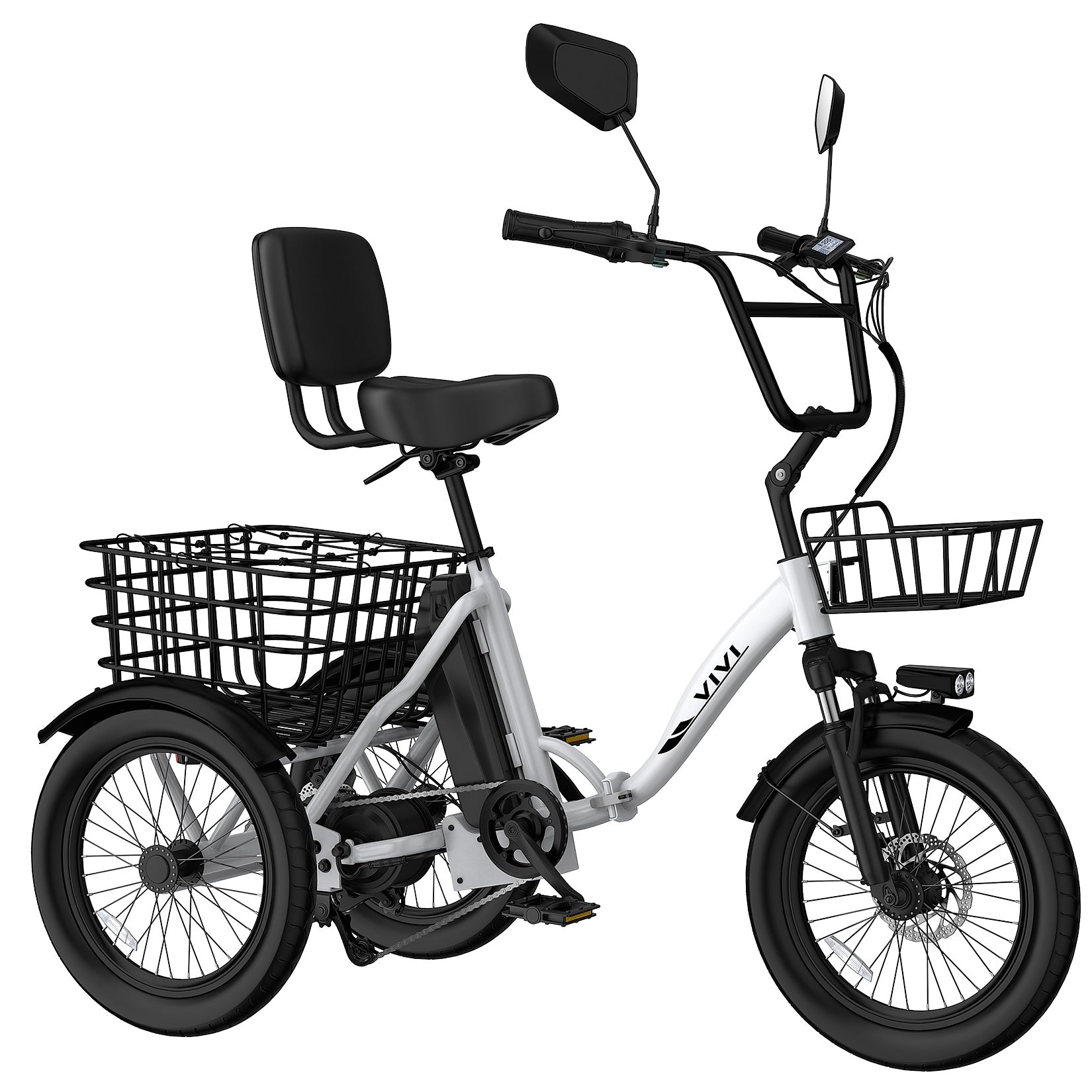 VIVI FatGo1 Electric Trike Folding Commuter Electric Tricycle SGS Certified to UL2849