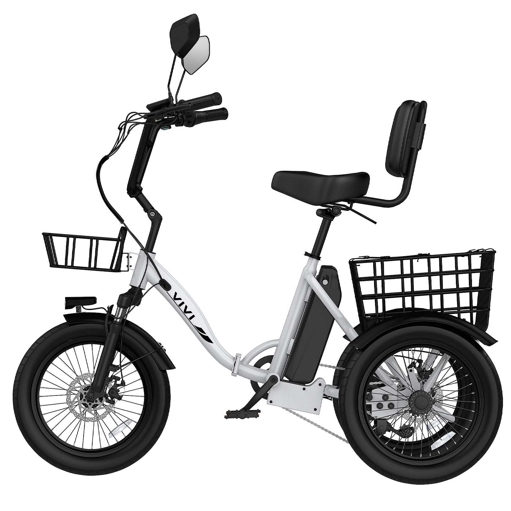 VIVI FatGo1 Electric Trike Folding Commuter Electric Tricycle SGS Certified to UL2849
