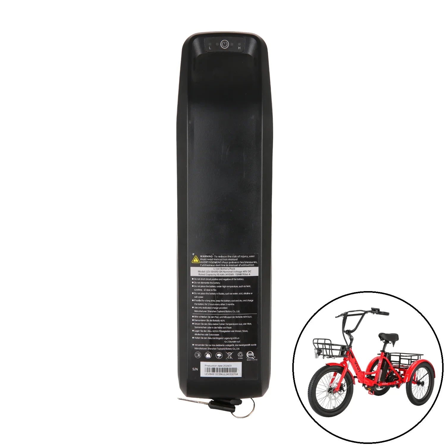 VIVI Electric Bike Battery For T01 Ebike