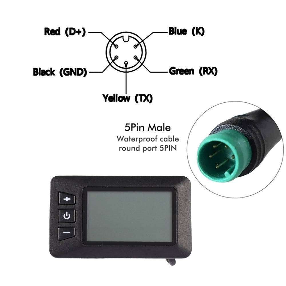 VIVI Electric Bike Computer 48V P3H LCD Display Meters