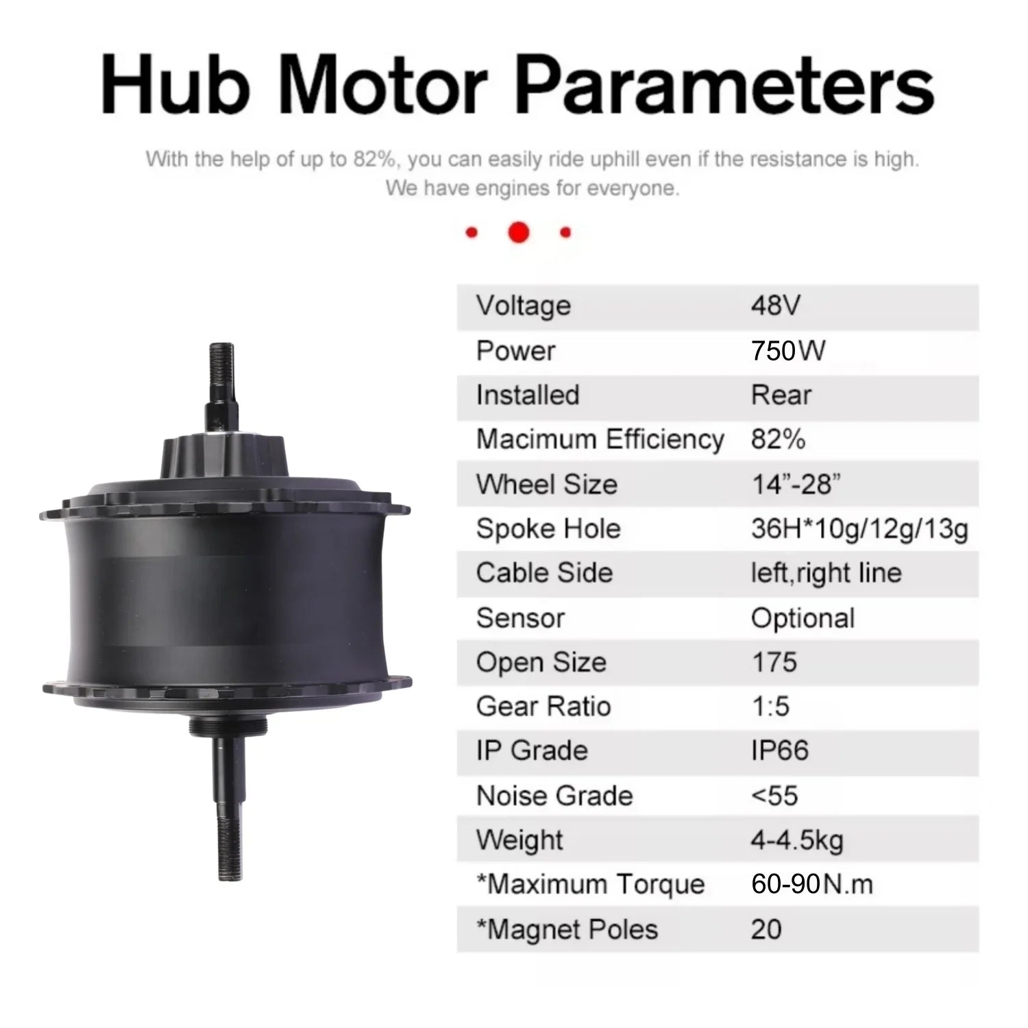 VIVI Electric Bike Motor Rear Brushless Hub Motors