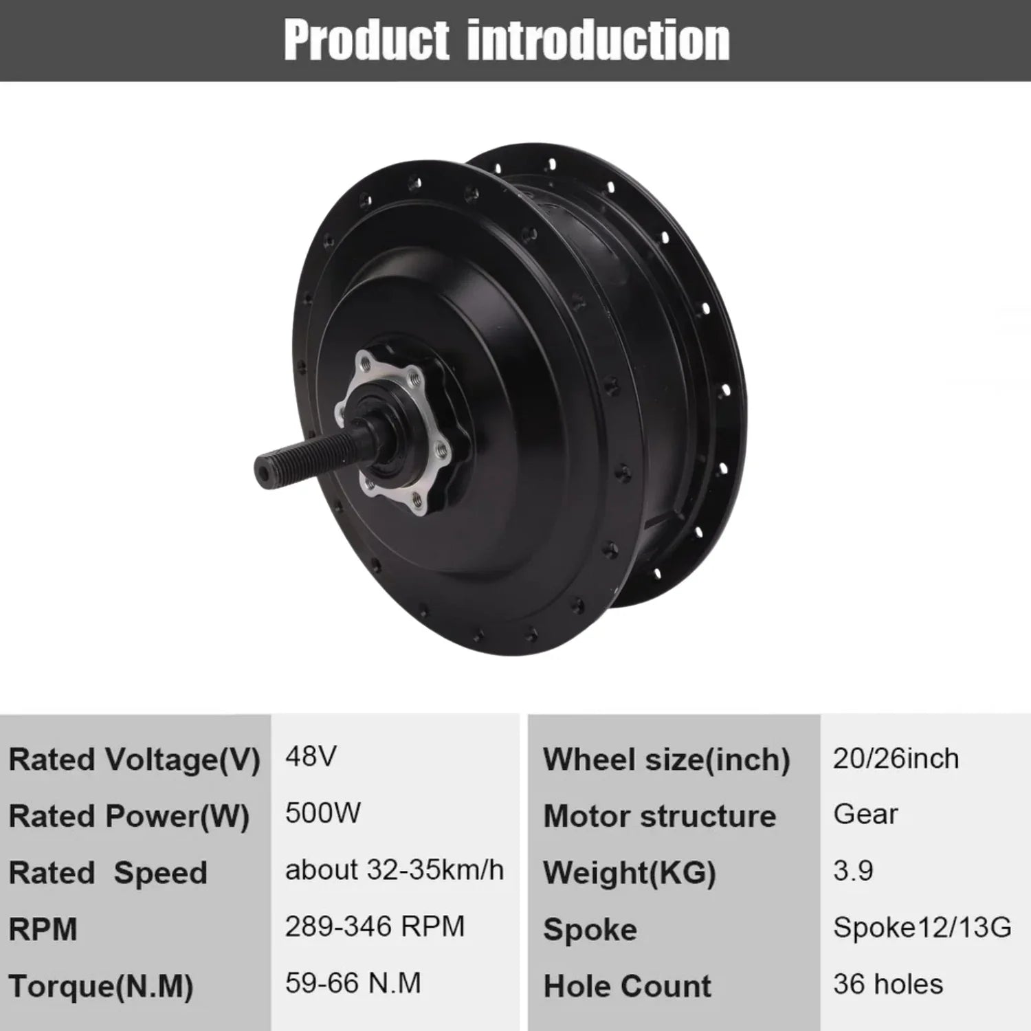 VIVI Electric Bike Motor Rear Brushless Hub Motors