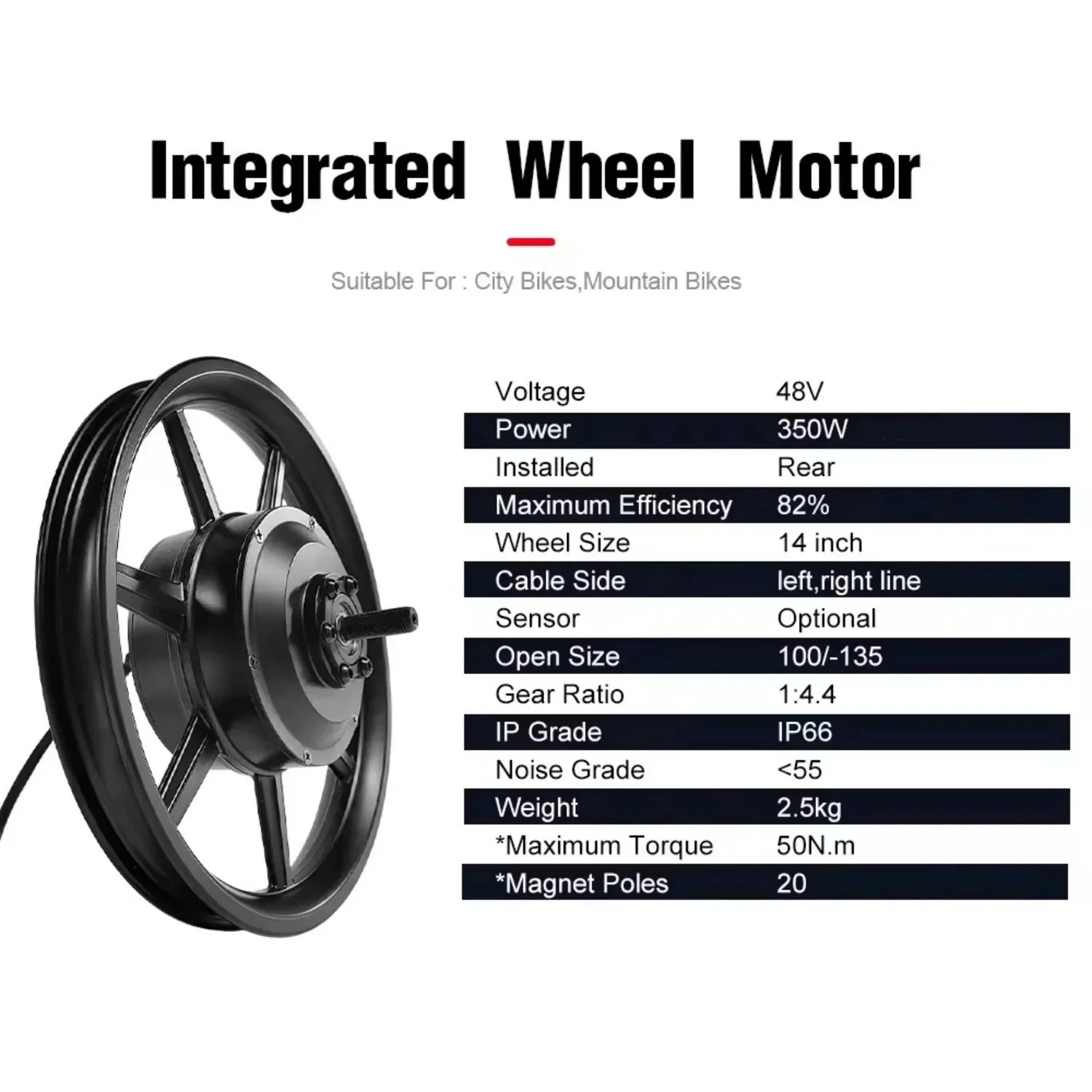 VIVI Electric Bike Motor Rear Brushless Hub Motors