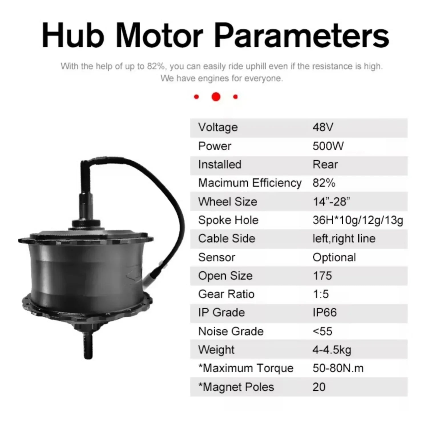 VIVI Electric Bike Motor Rear Brushless Hub Motors
