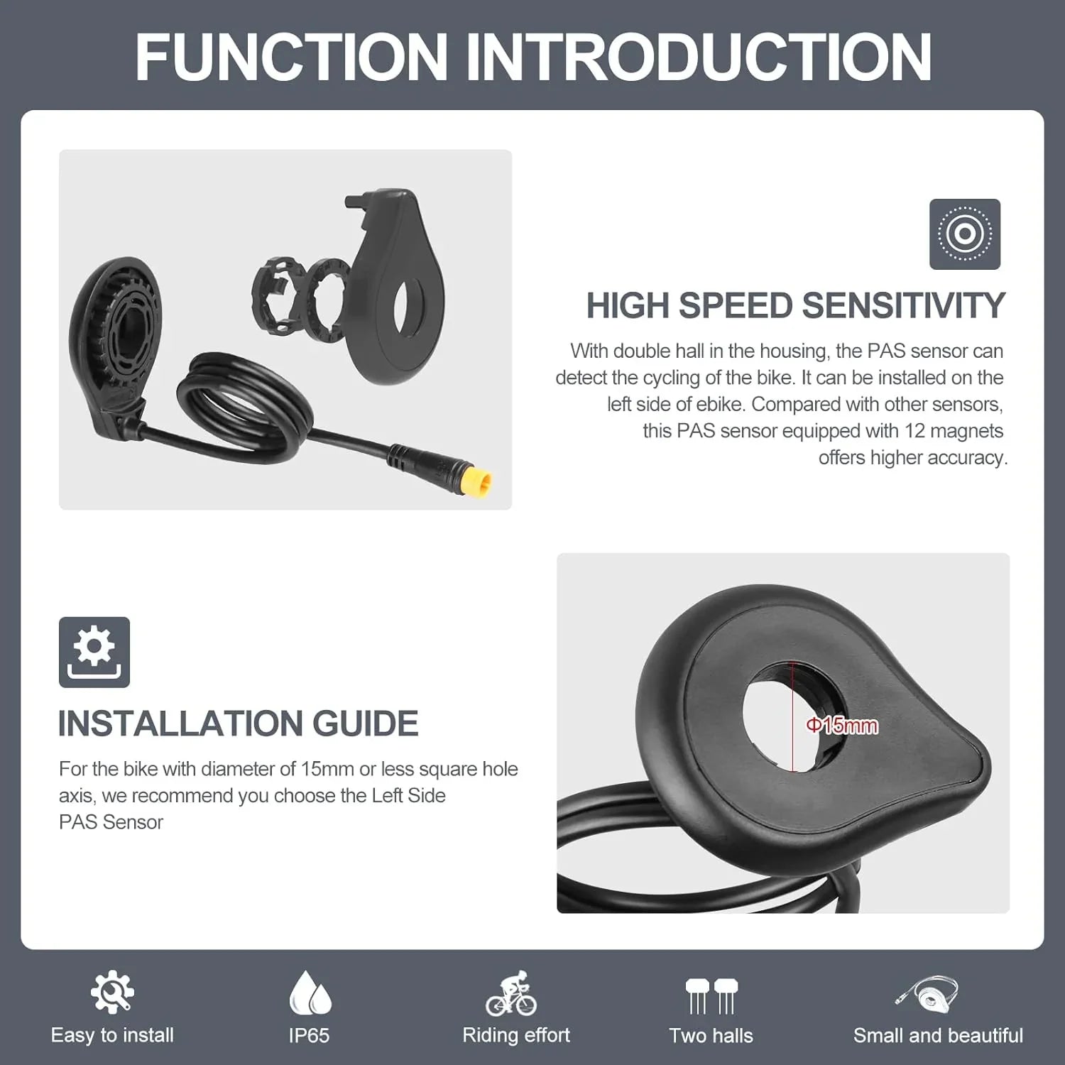 VIVI Electric Bike Speed and Cadence Sensors