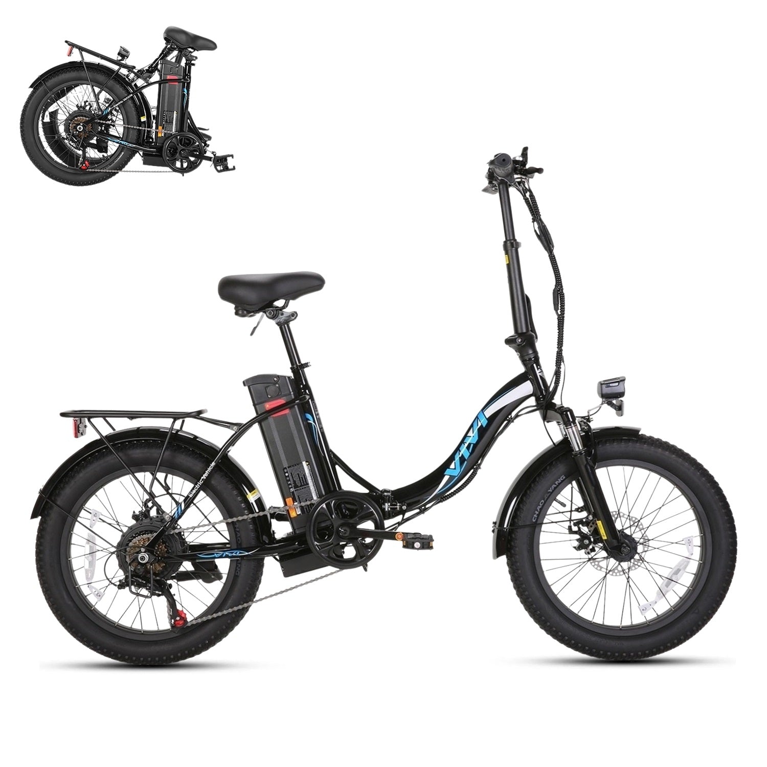 foldable electric bicycle VIVI Electric Bike 3.0" Fat Tire Folding Electric Bike