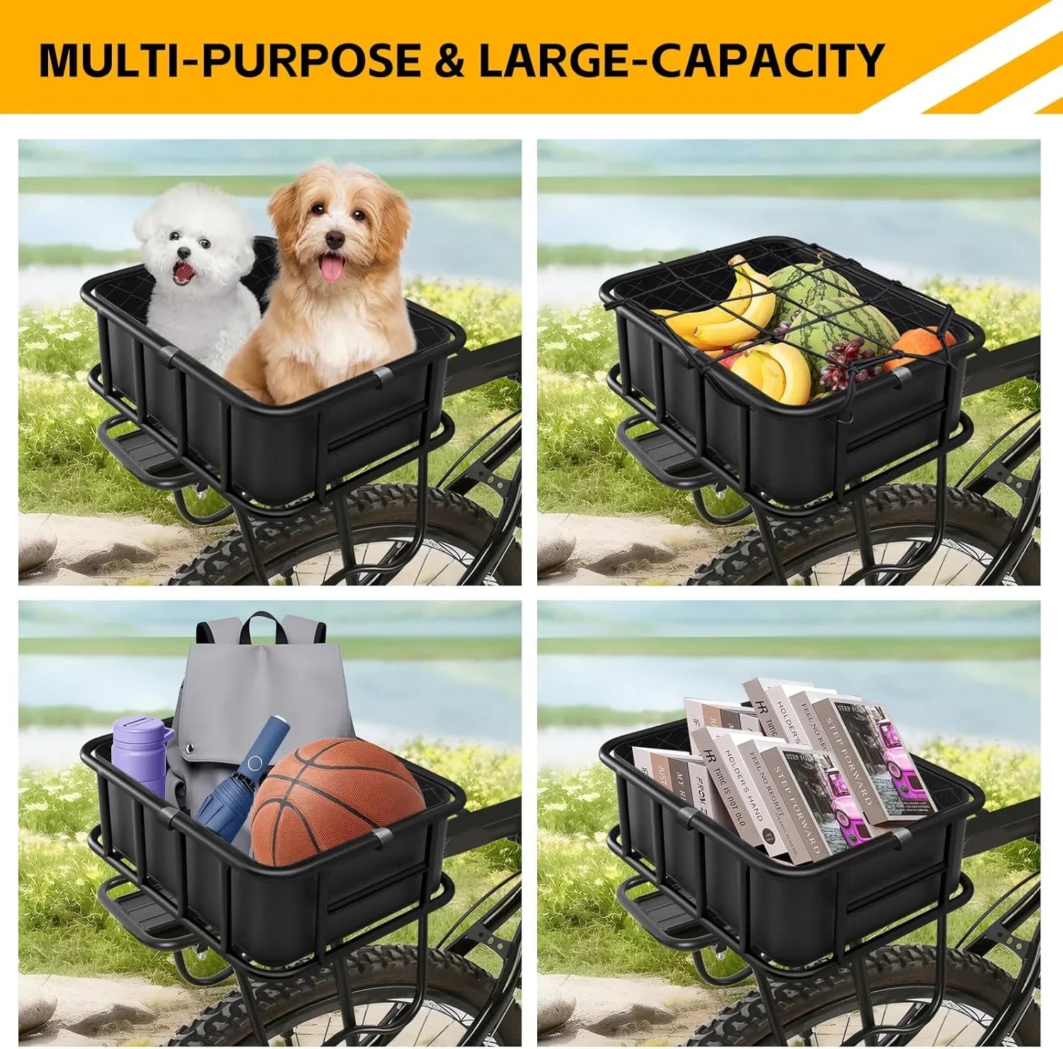 VIVI Universal Rear Rack Basket Cargo Baskets