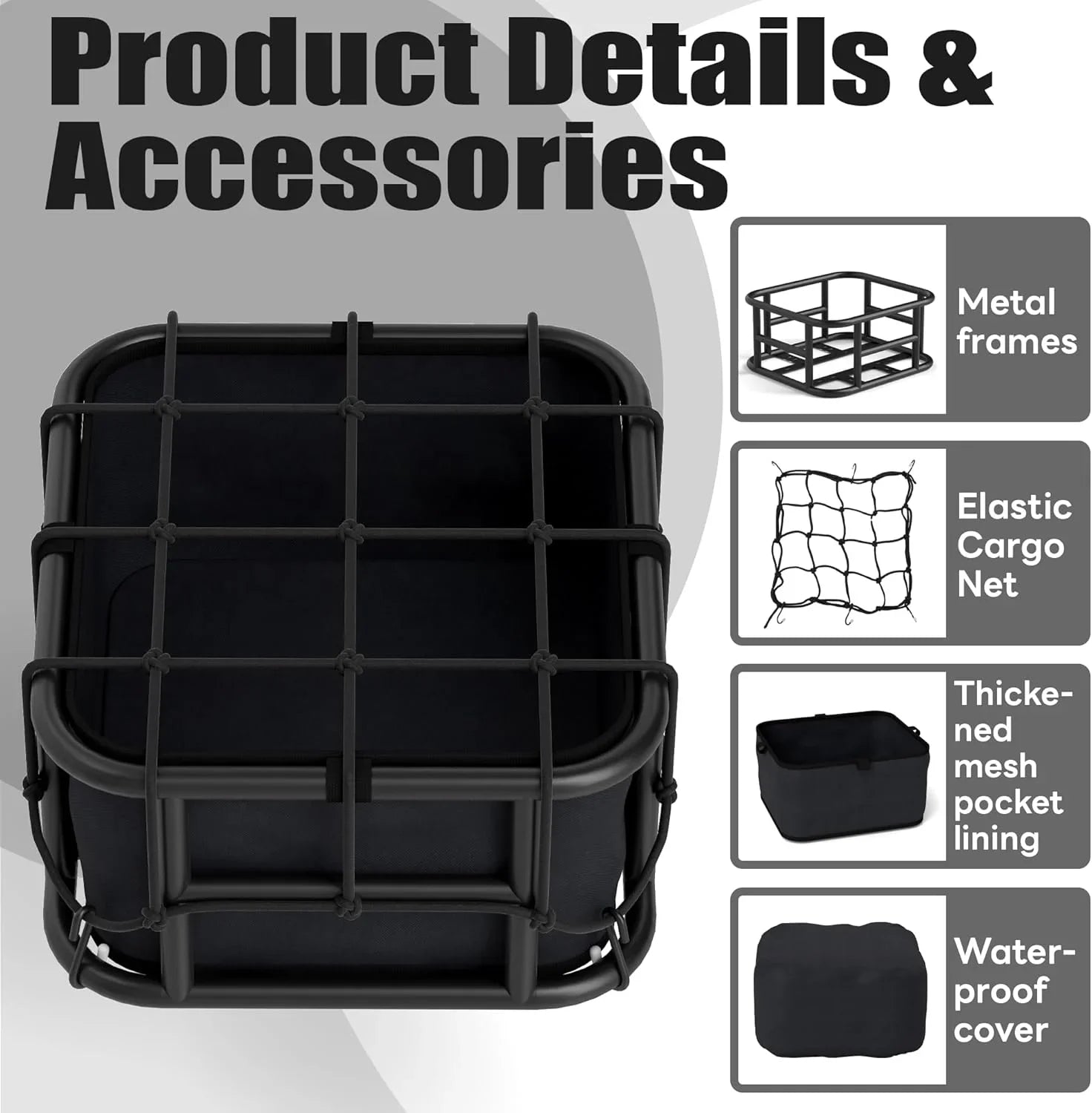 VIVI Universal Rear Rack Basket Cargo Baskets