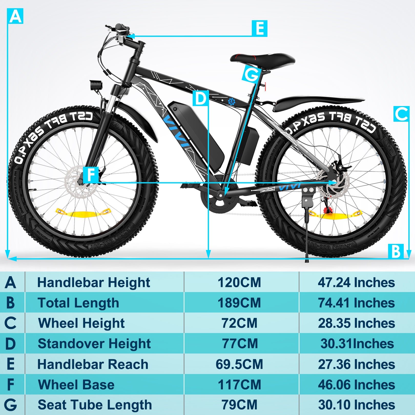 VIVI F26FUL Electric Bike Long Range Fat Tire Electric Bike SGS Certified to UL2849