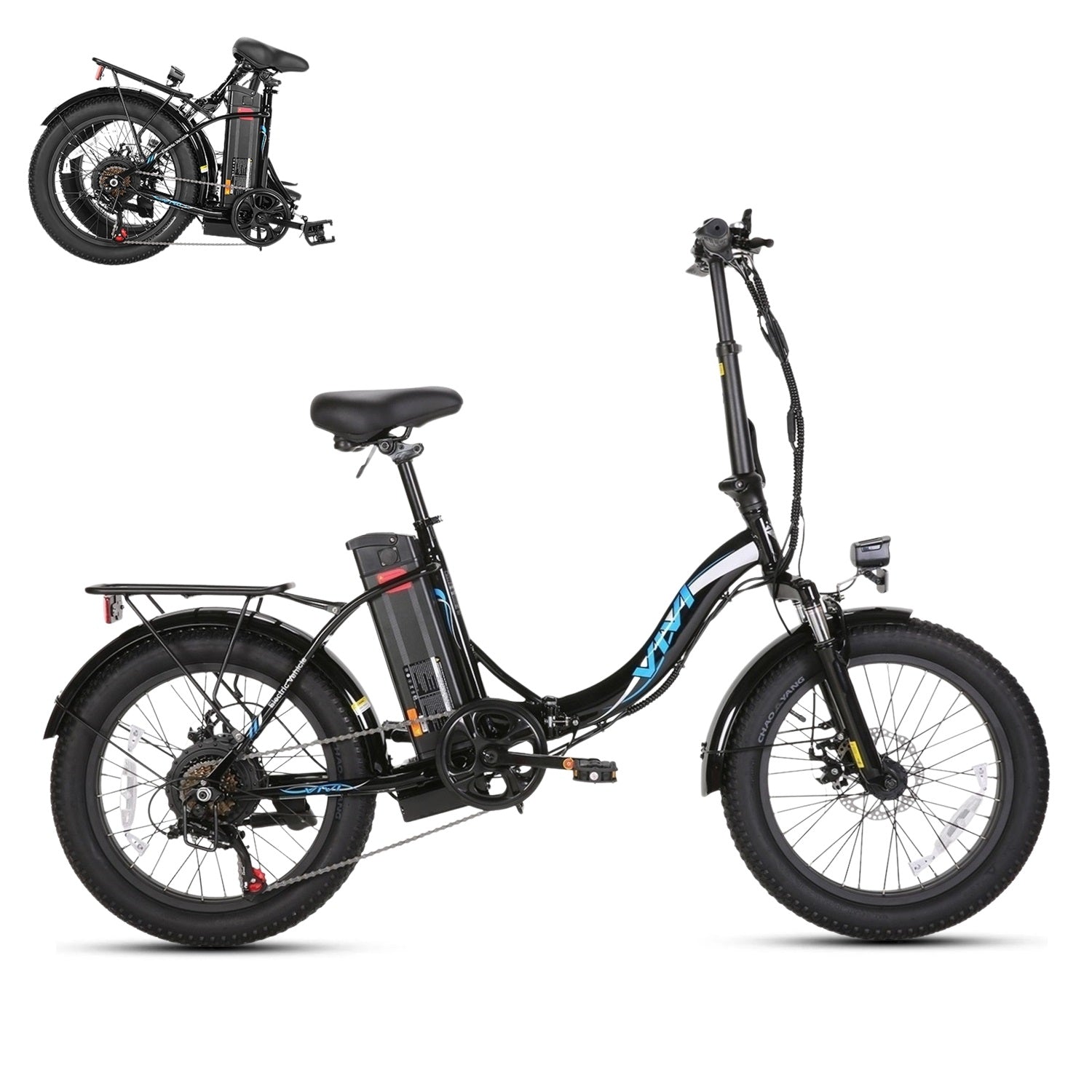 VIVI MT20UL Cruiser 3.0" Fat Tire Folding Electric Bike UL2849 Certified