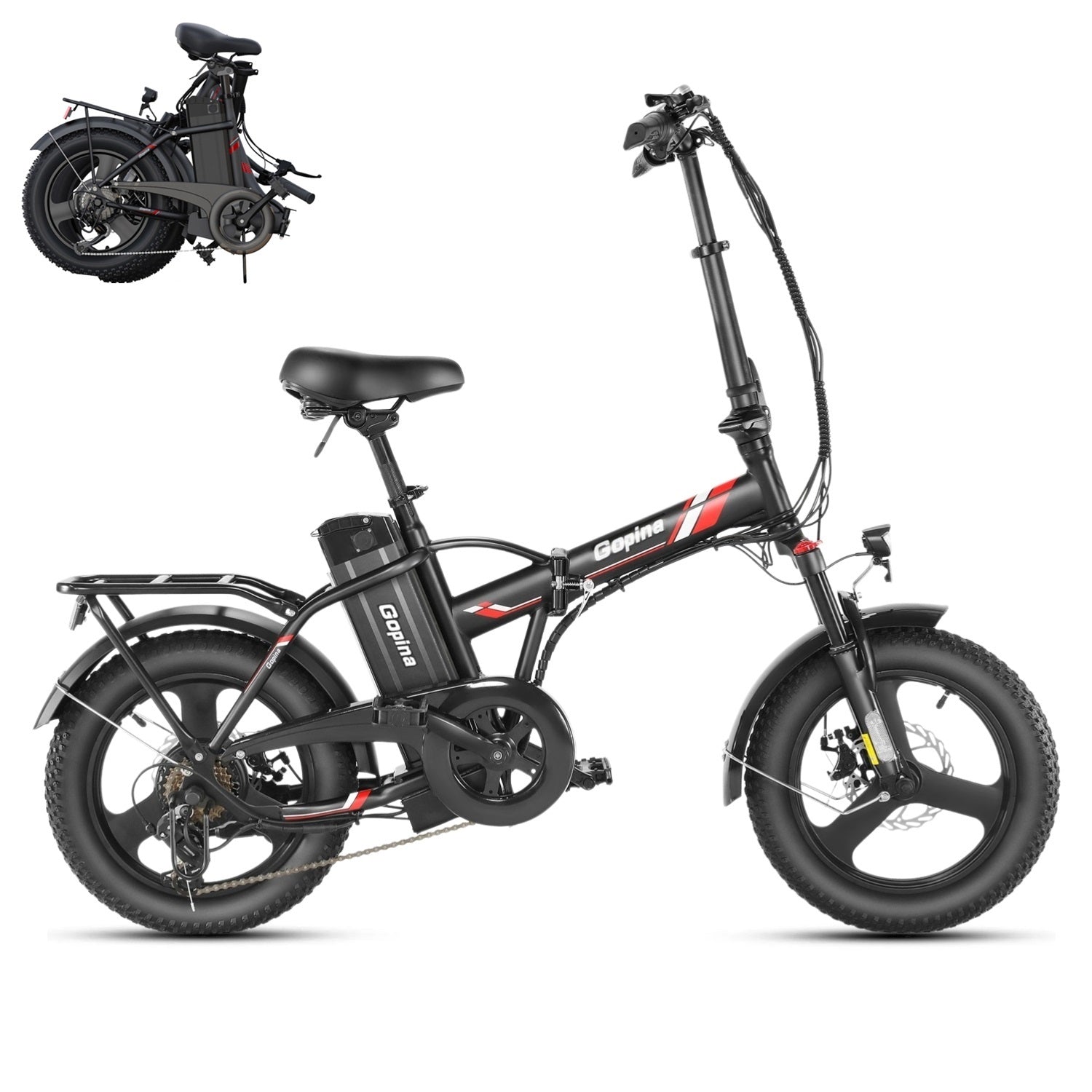 VIVI Gopina Commuter 3.0" Fat Tire Folding Electric Bike UL2849 Certified