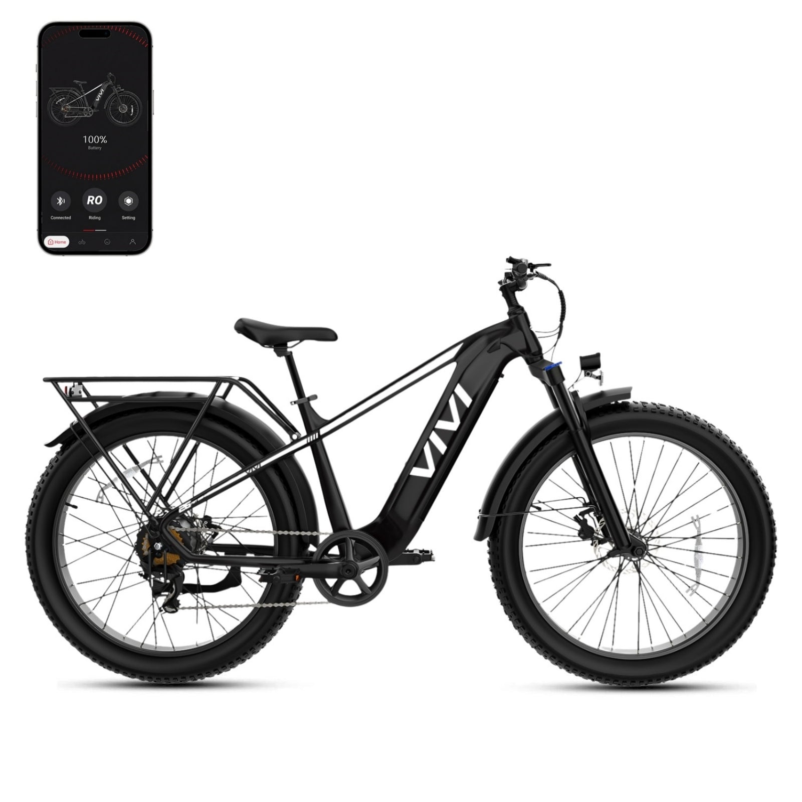 VIVI ACE01 Pro Electric Bike Torque Sensor Fat Tire Electric Bike with App Control