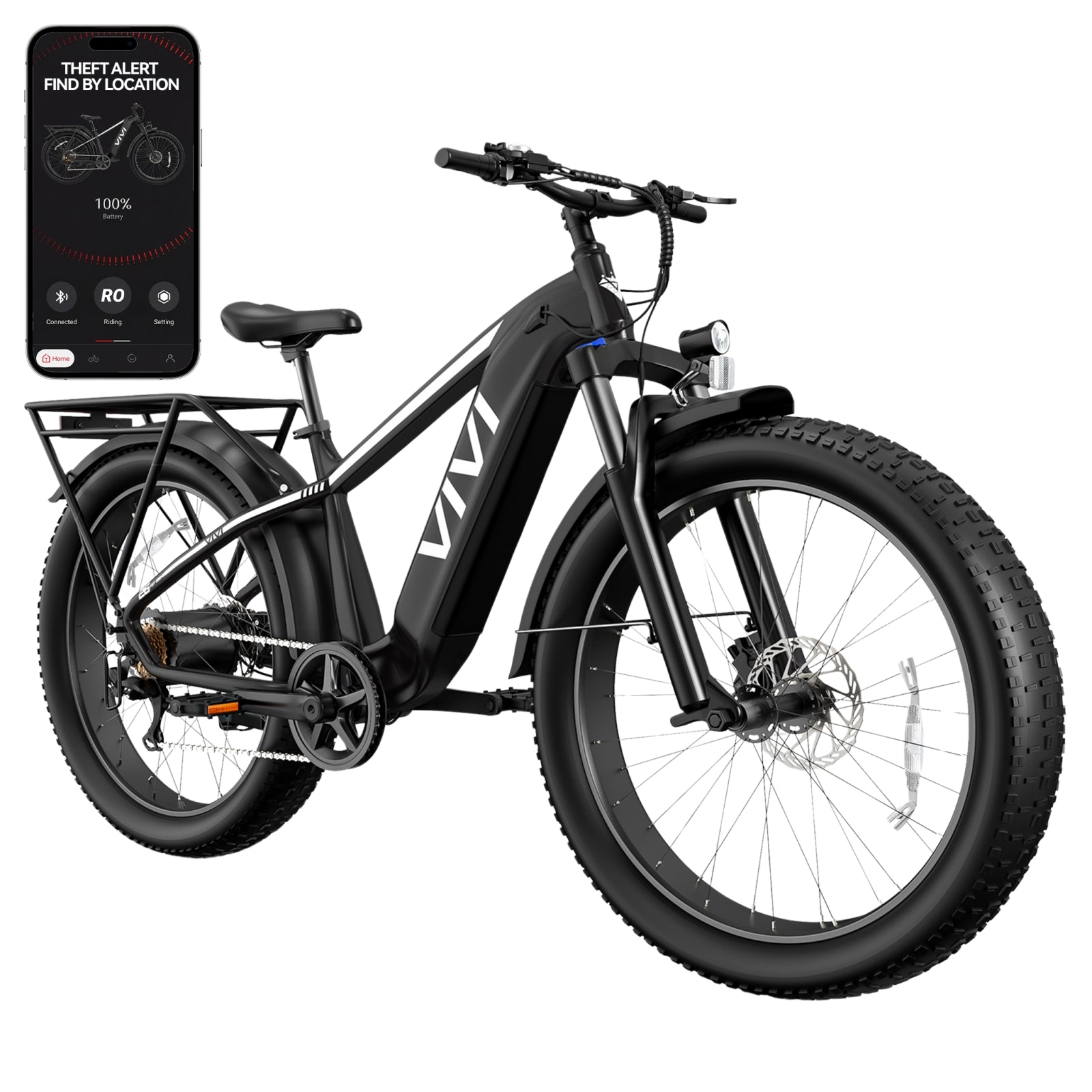 VIVI ACE01 Pro Electric Bike Torque Sensor Fat Tire Electric Bike with App Control