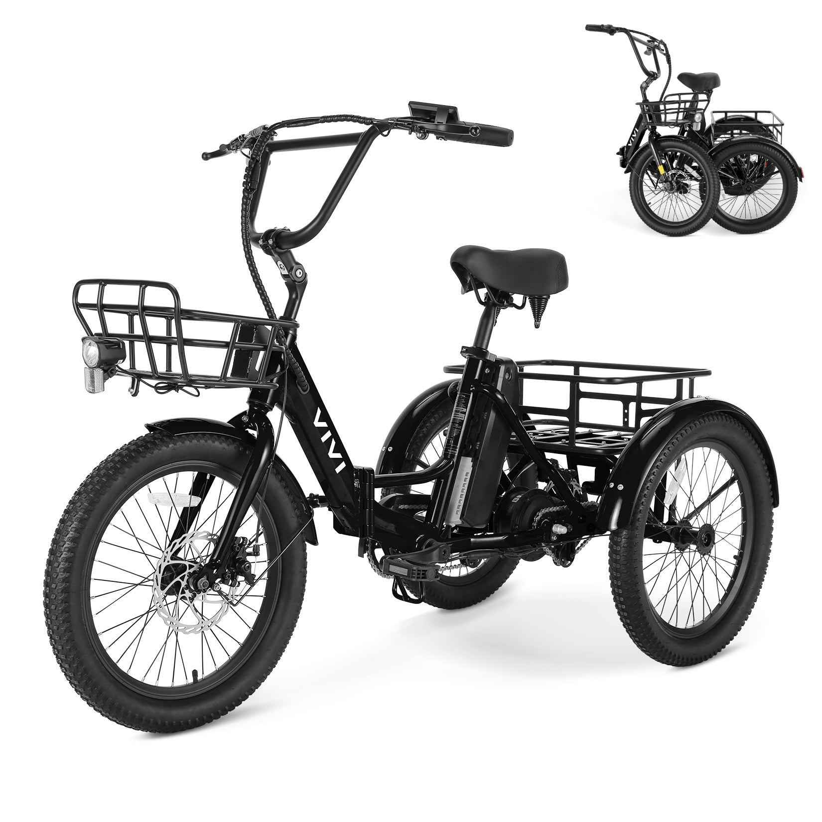 VIVI T01 Electric Trike Folding Cargo Electric Tricycle UL2849 Certified