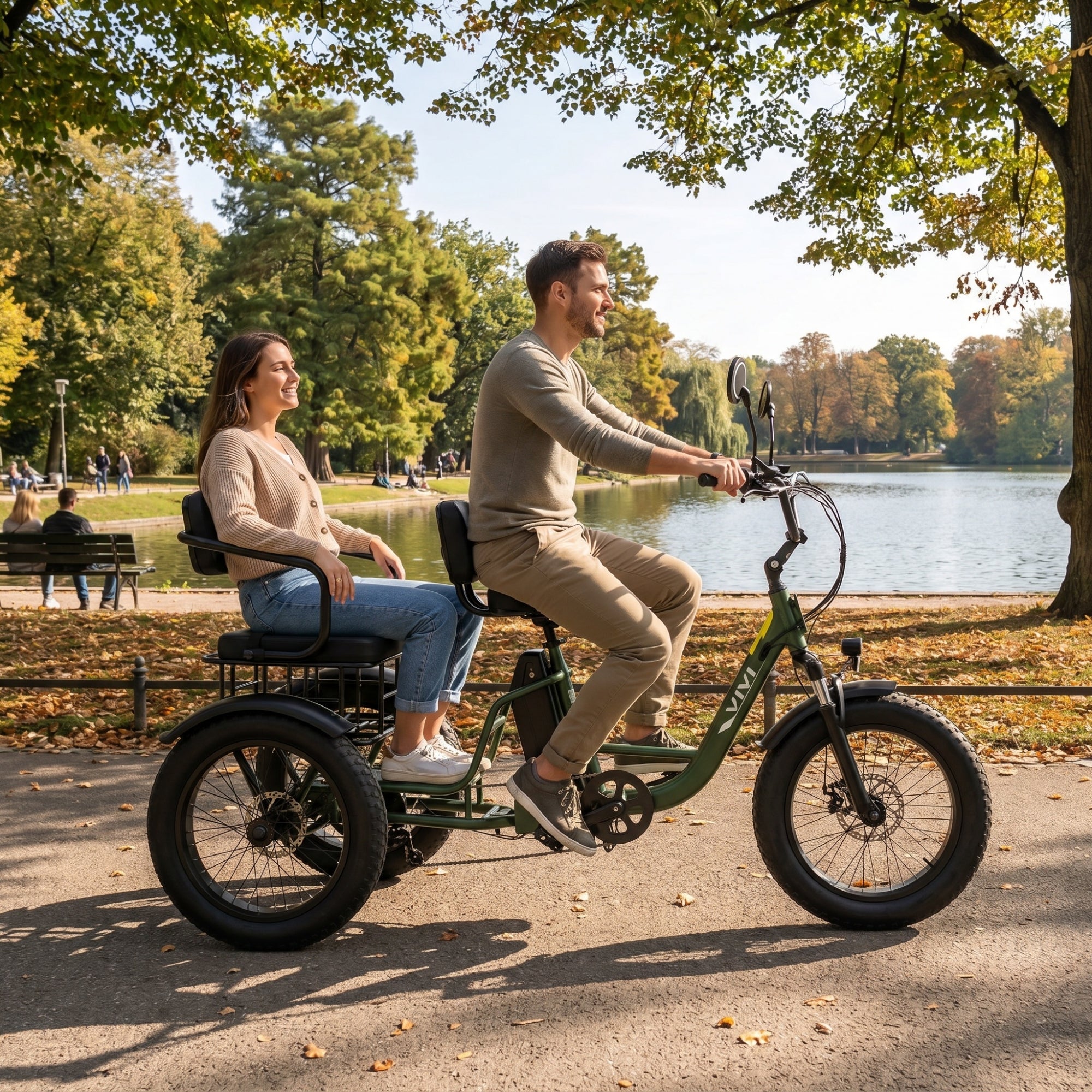 VIVI FAM01 Electric Trike Fat Tire Family Electric Tricycle SGS Certified to UL2849