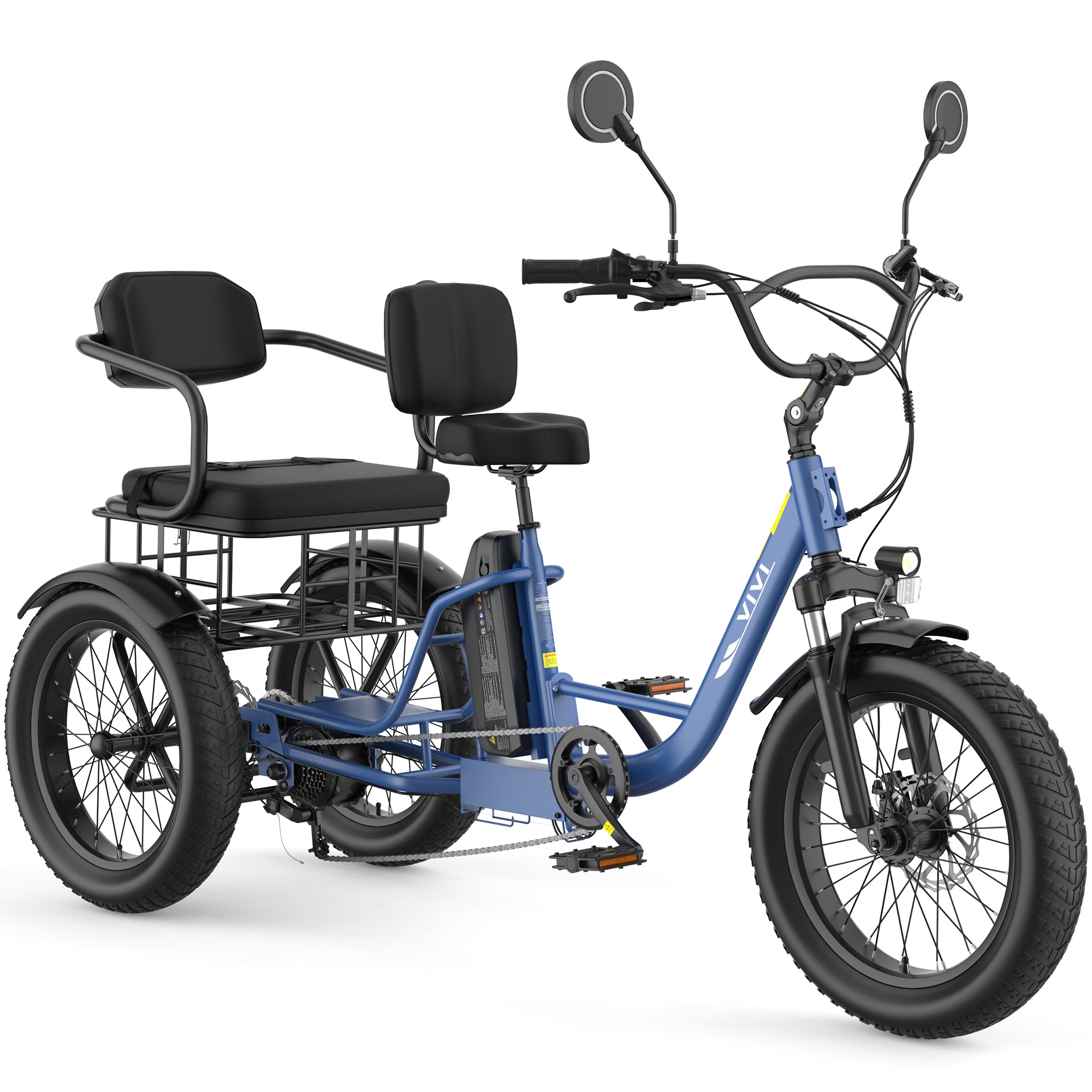 VIVI FAM01 Electric Trike Fat Tire Family Electric Tricycle SGS Certified to UL2849