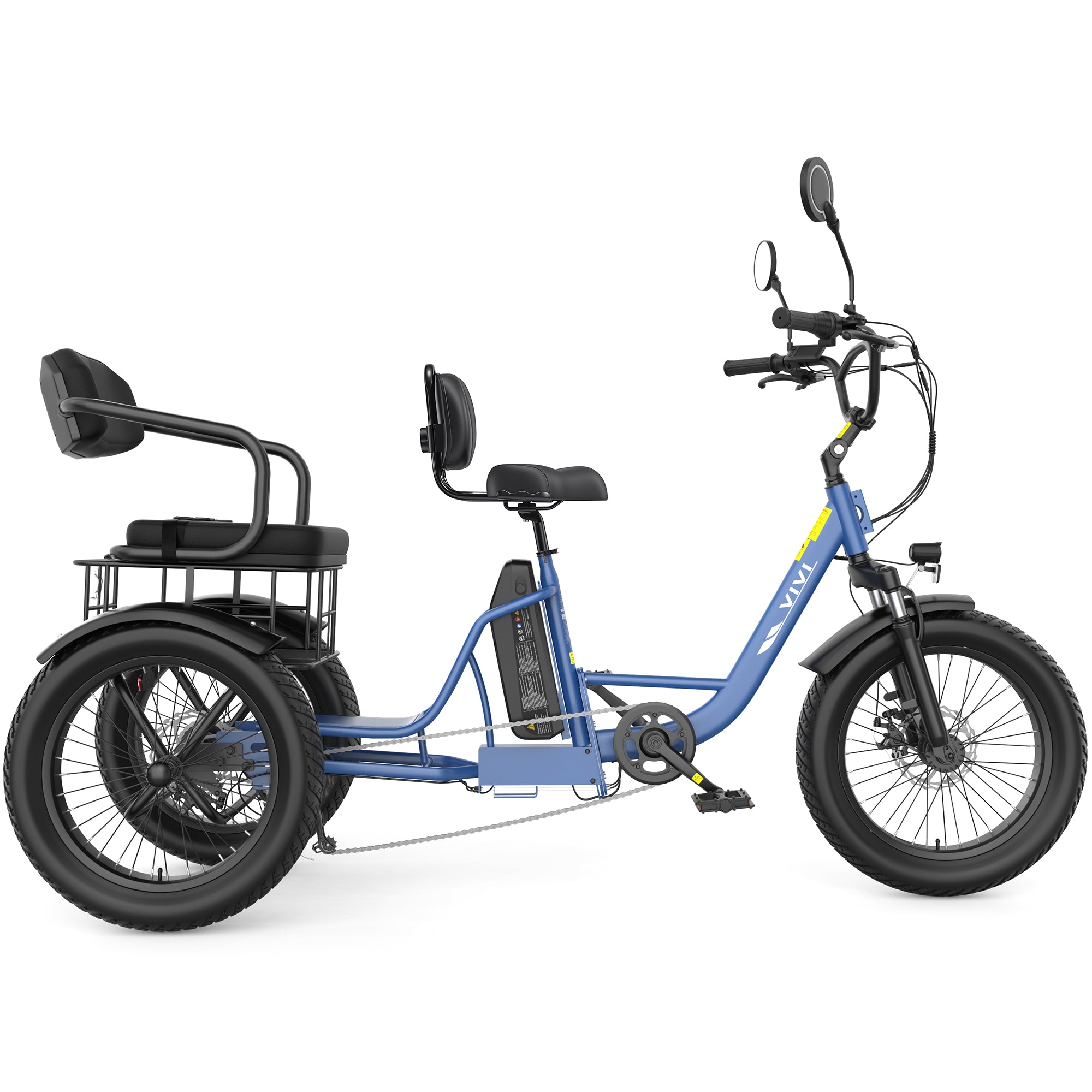 VIVI FAM01 Electric Trike Fat Tire Family Electric Tricycle SGS Certified to UL2849