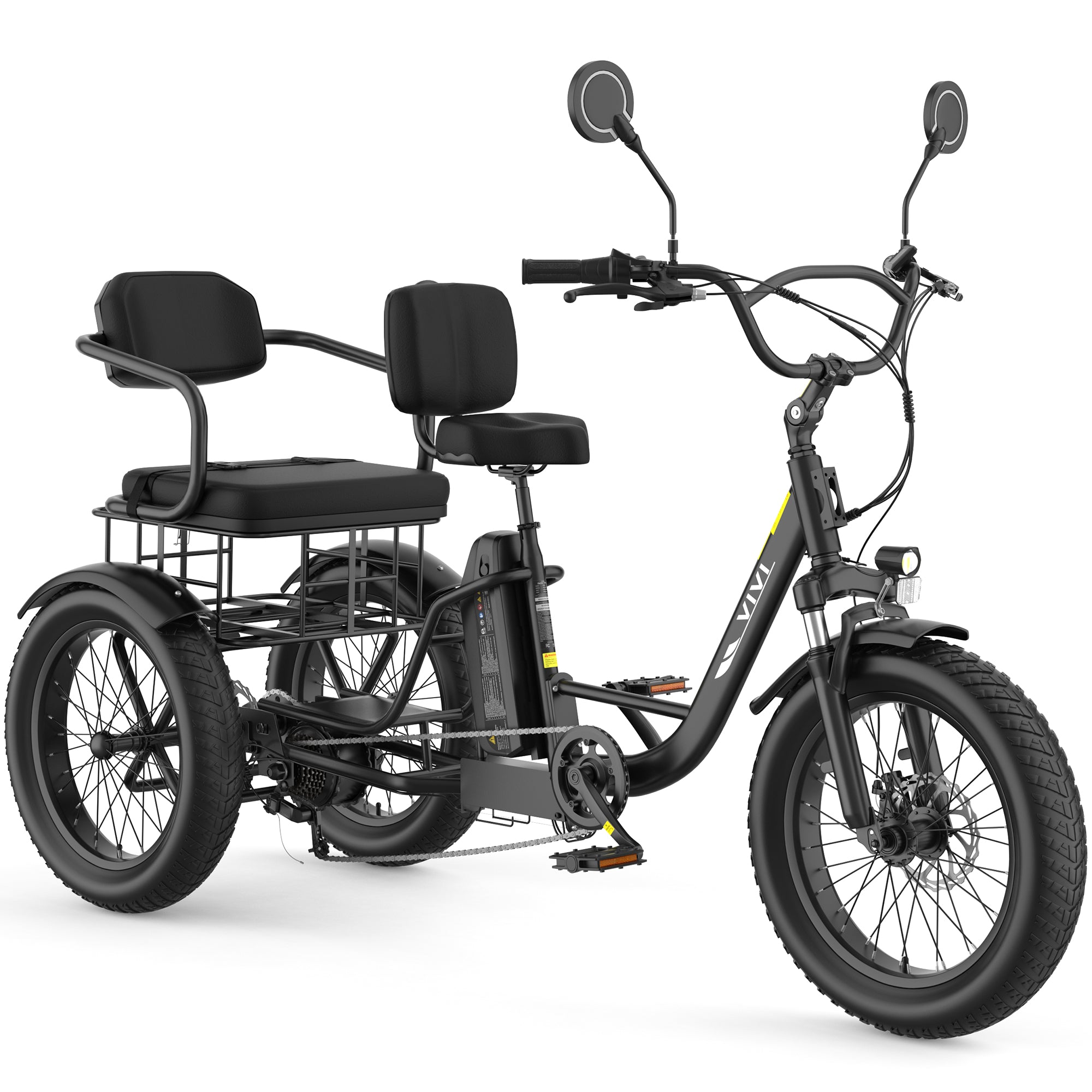 VIVI FAM01 Electric Trike Fat Tire Family Electric Tricycle SGS Certified to UL2849