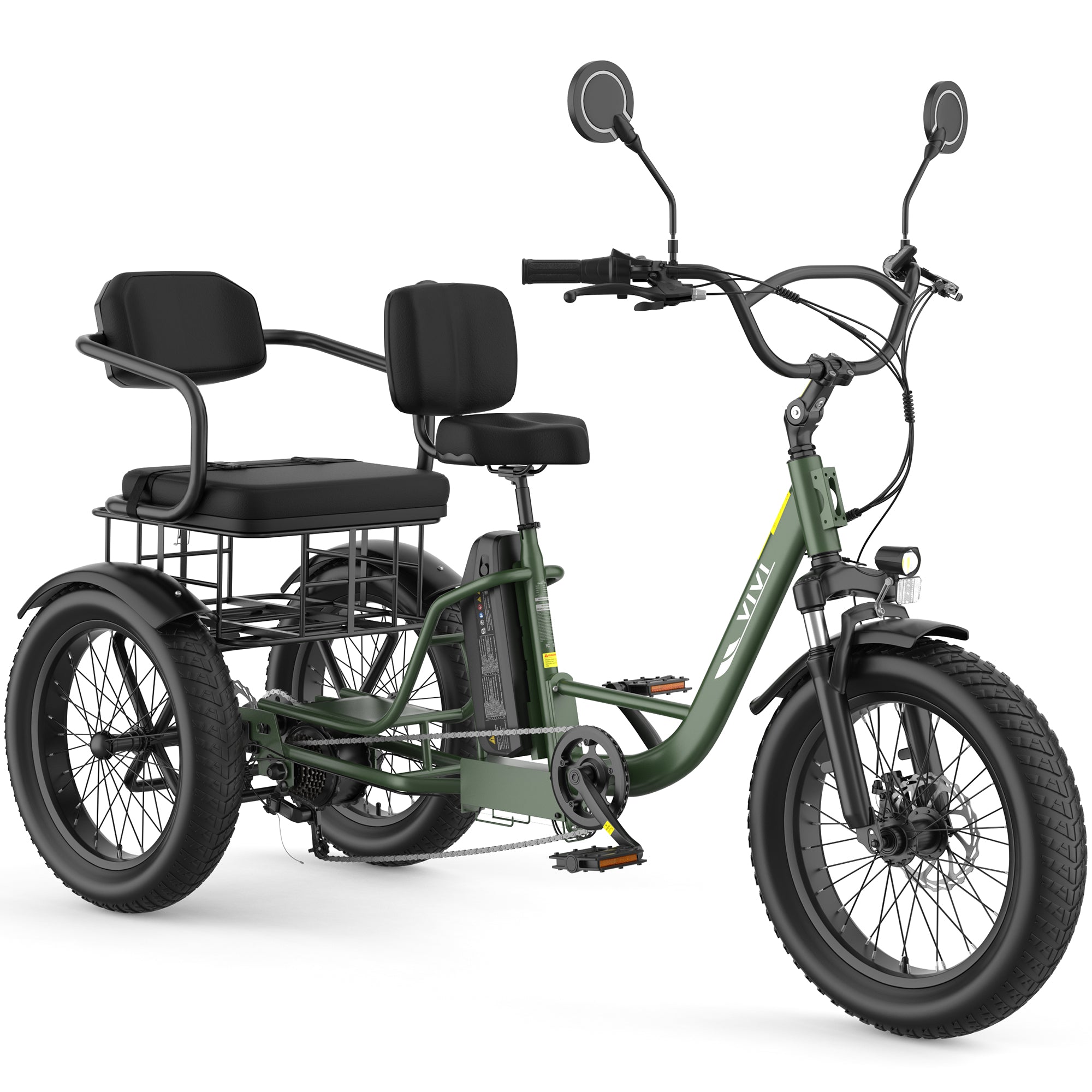 VIVI FAM01 Electric Trike Fat Tire Family Electric Tricycle SGS Certified to UL2849