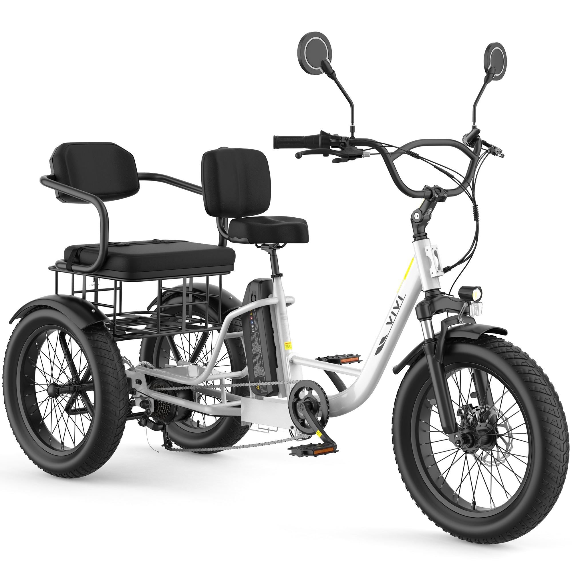 VIVI FAM01 Electric Trike Fat Tire Family Electric Tricycle SGS Certified to UL2849