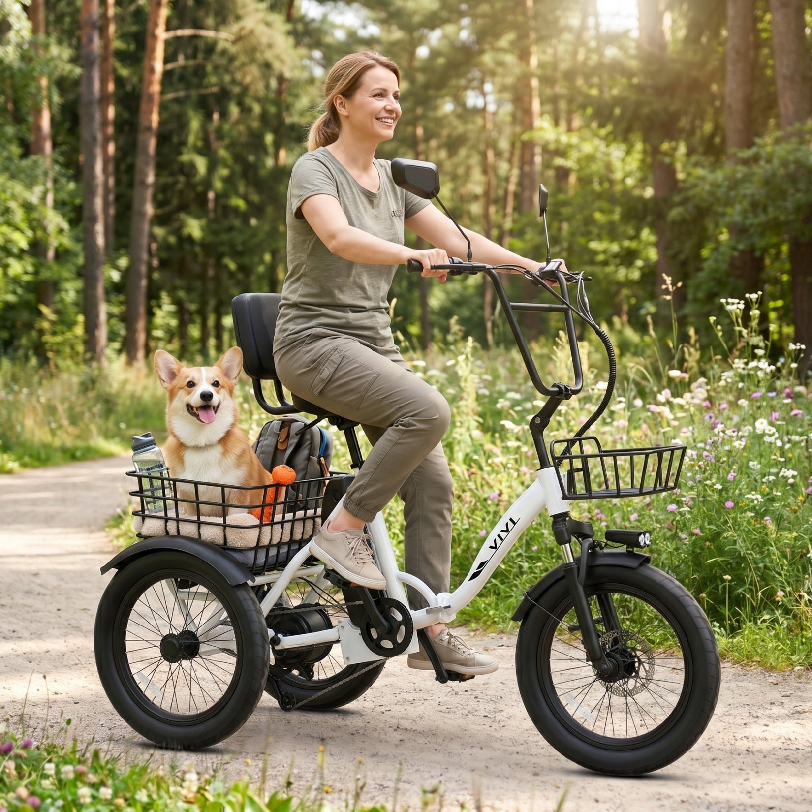 VIVI FatGo1 Electric Trike Folding Commuter Electric Tricycle SGS Certified to UL2849