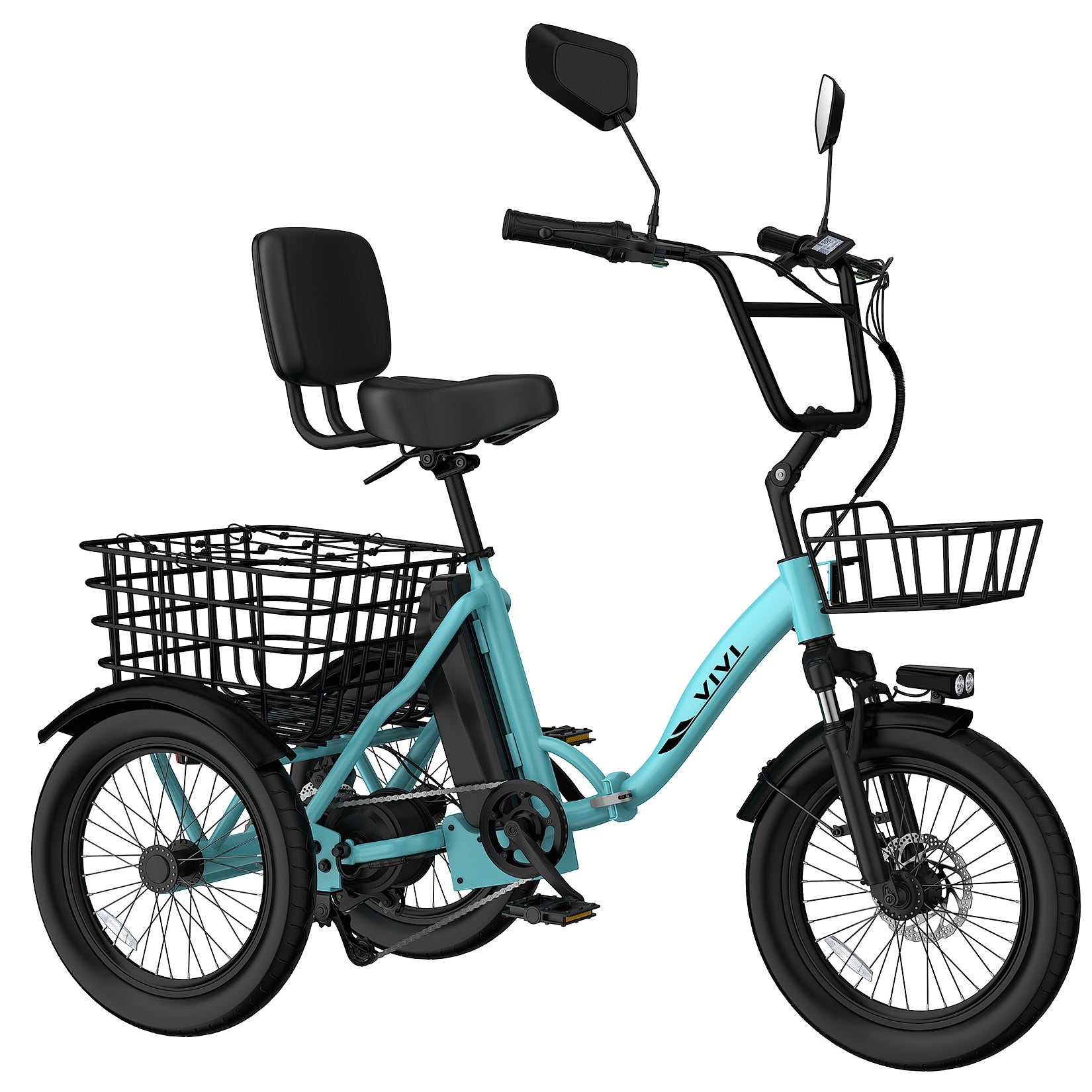 VIVI FatGo1 Electric Trike Folding Commuter Electric Tricycle SGS Certified to UL2849