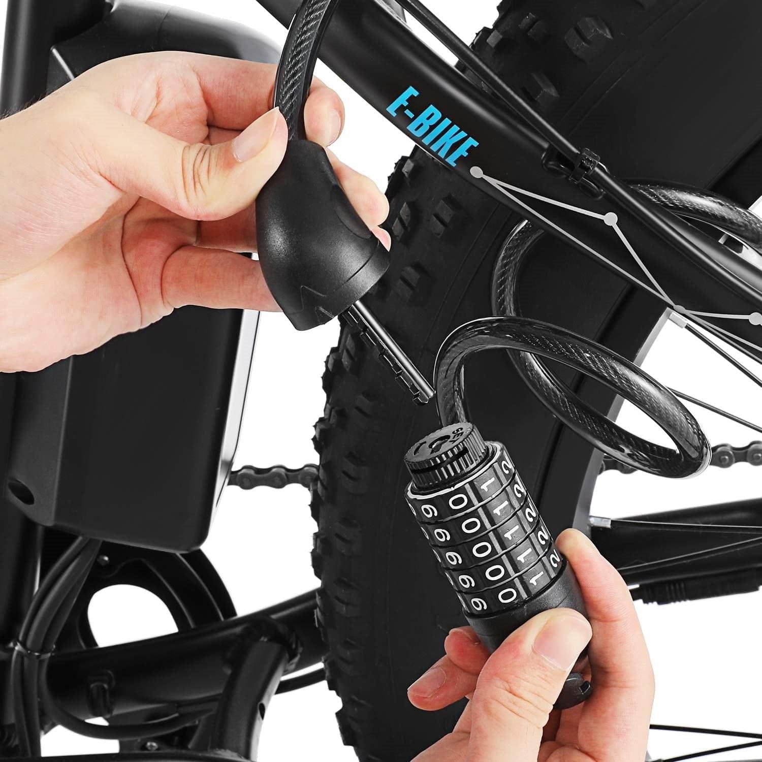 Bloqueo de bicicleta de bicicleta de Vivi bloqueo de cable combinado de 5 dígitos