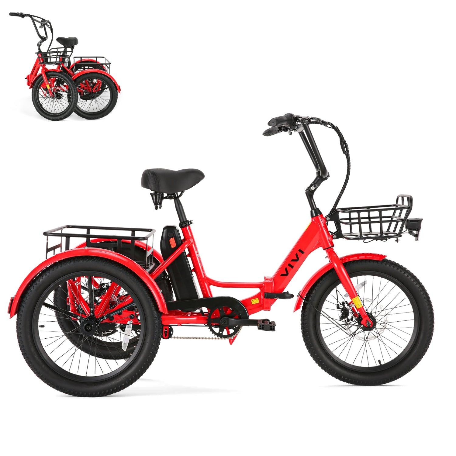 VIVI T01 Electric Trike Folding Cargo Electric Tricycle UL2849 Certified