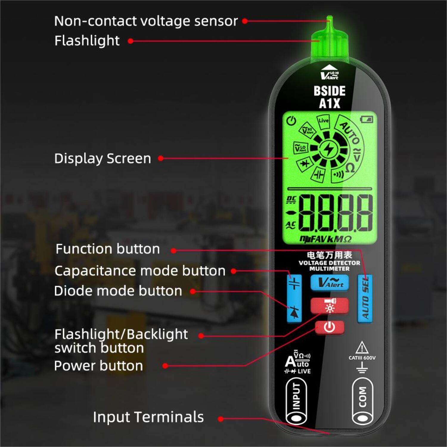 VIVI A1X Rechargeable Digital Multimeter DC AC Voltmeter