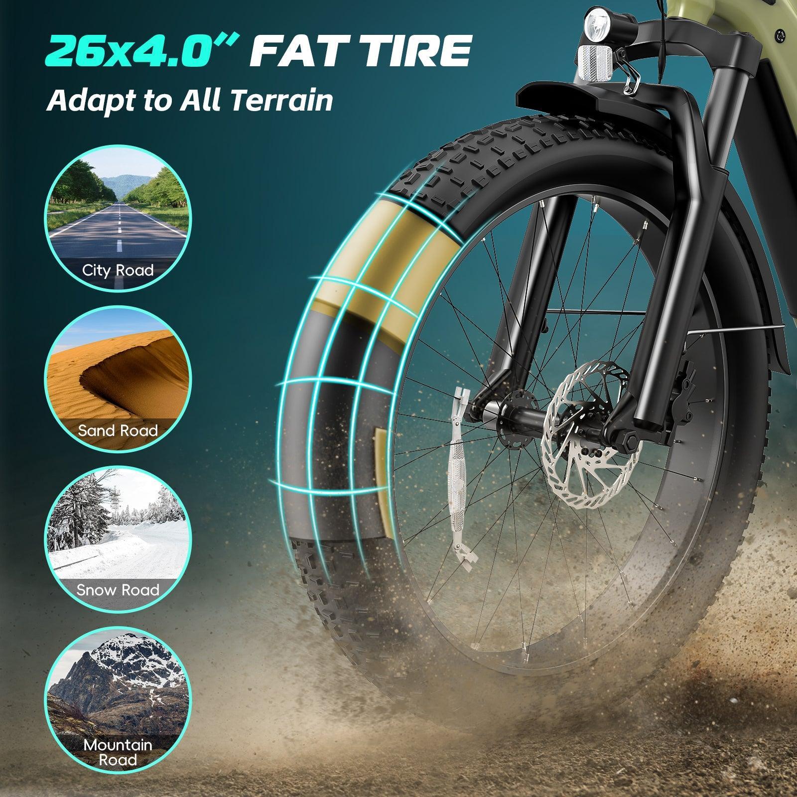 VIVI ACE01 Electric Bike All Terrain Fat Tire Electric Bike SGS Certified to UL2849