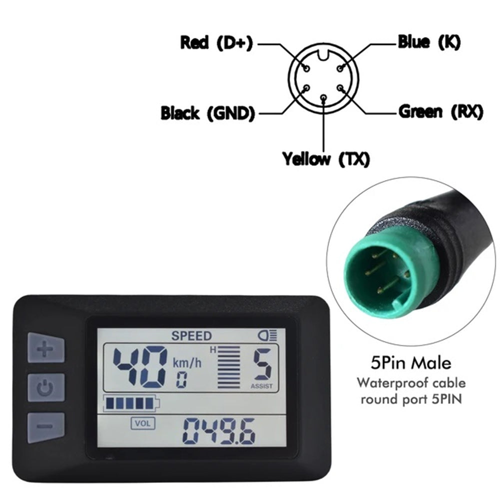 VIVI Electric Bike Computer 48V P3H LCD Display Meters