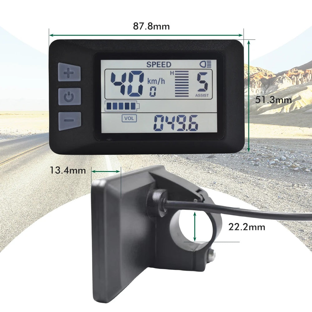 VIVI Electric Bike Computer 48V P3H LCD Display Meters