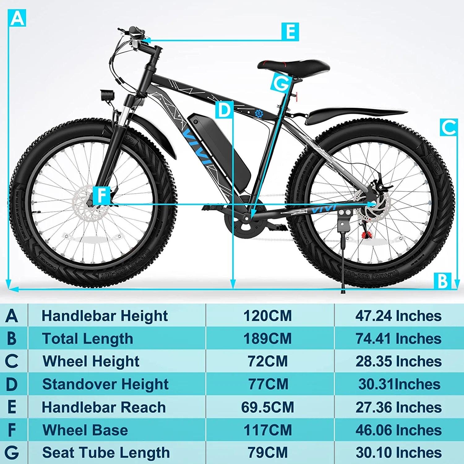 Vivi F26F Long Range Ultimate Fat Tire Electric Bike