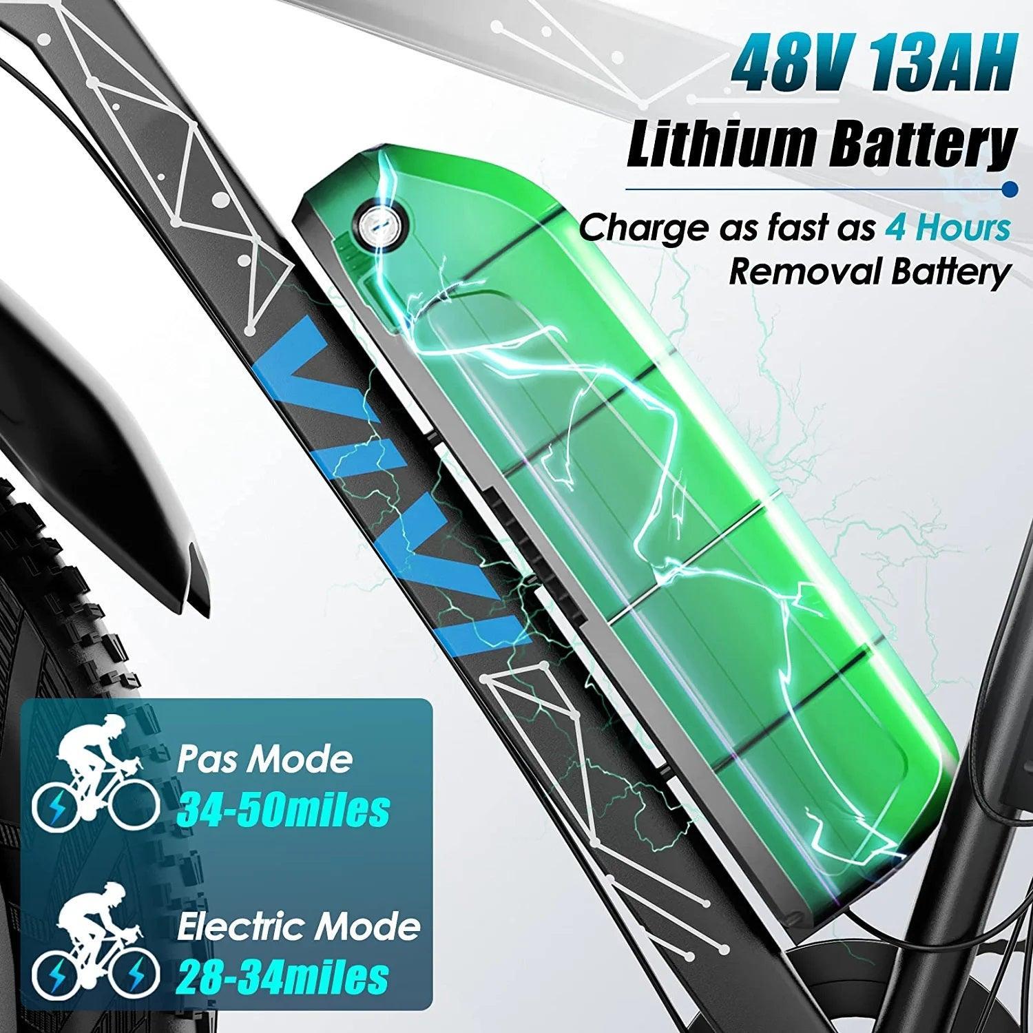 VIVI F26FUL Electric Bike Long Range Fat Tire Electric Bike SGS Certified to UL2849