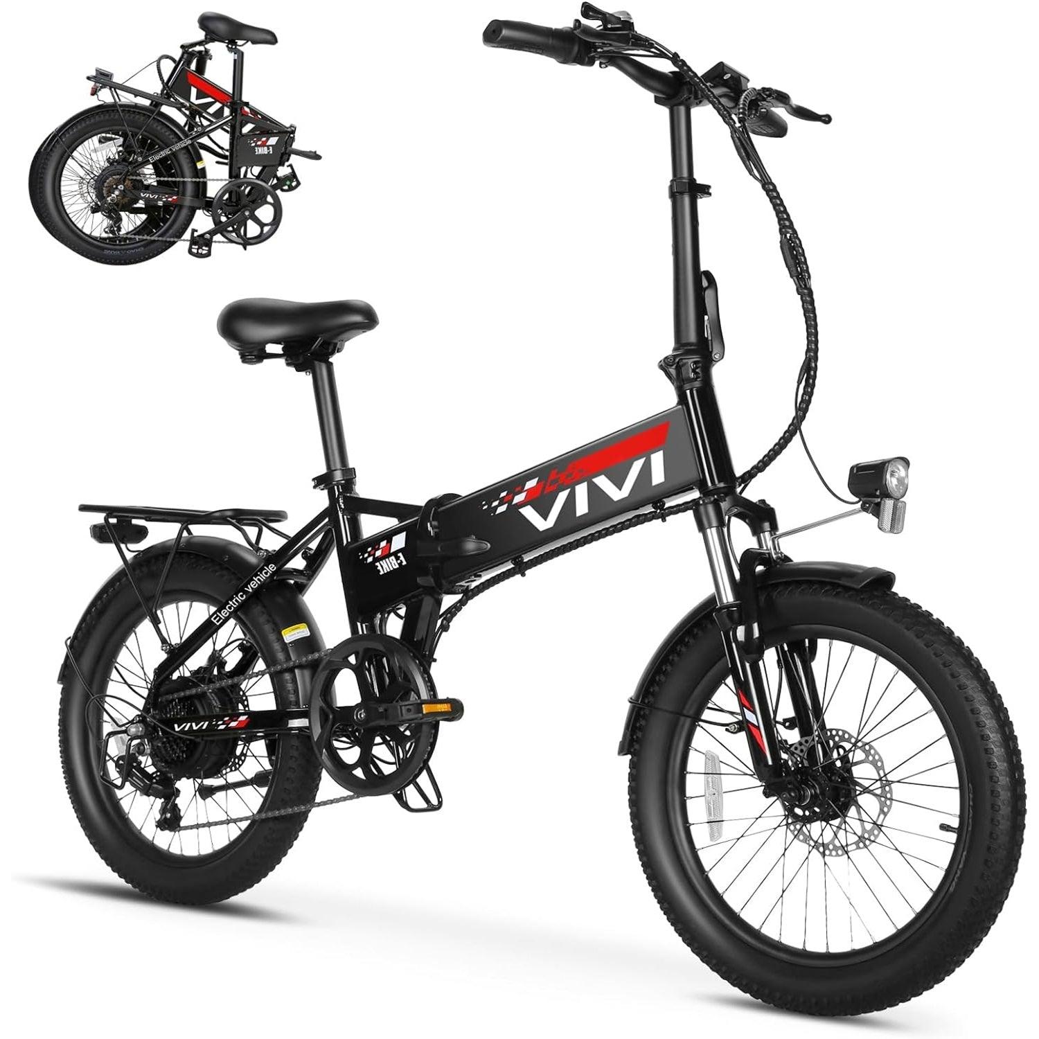VIVI FM20UL Electric Bike 2.4" Fat Tire Folding Electric Bike SGS Certified to UL2849