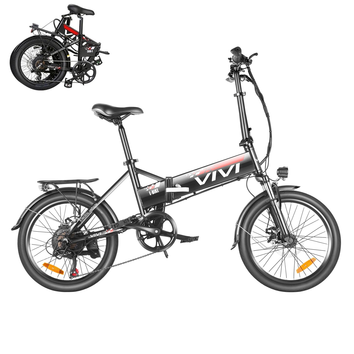 VIVI FM20UL Electric Bike 2.4" Fat Tire Folding Electric Bike SGS Certified to UL2849