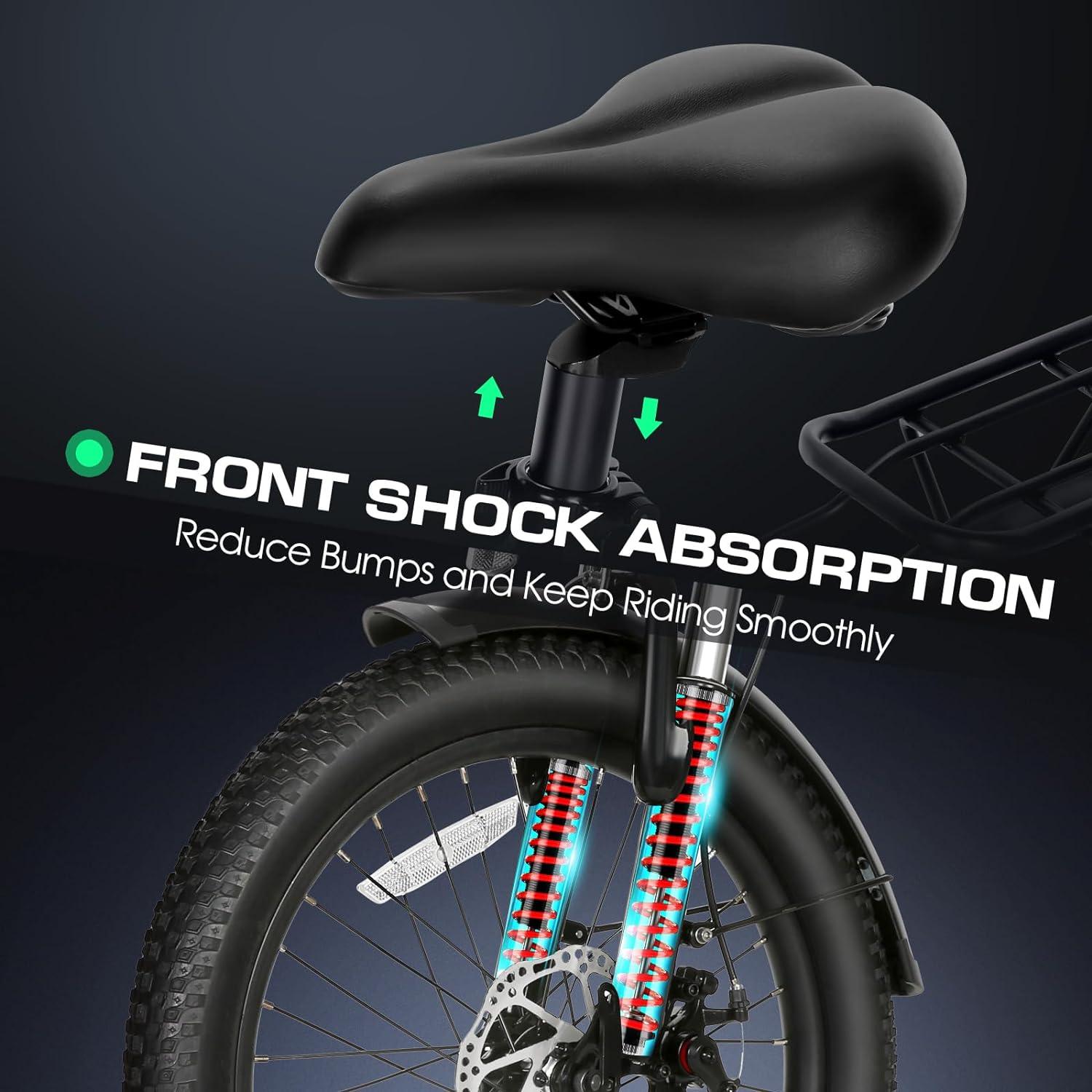 VIVI FM20UL Electric Bike 2.4" Fat Tire Folding Electric Bike SGS Certified to UL2849