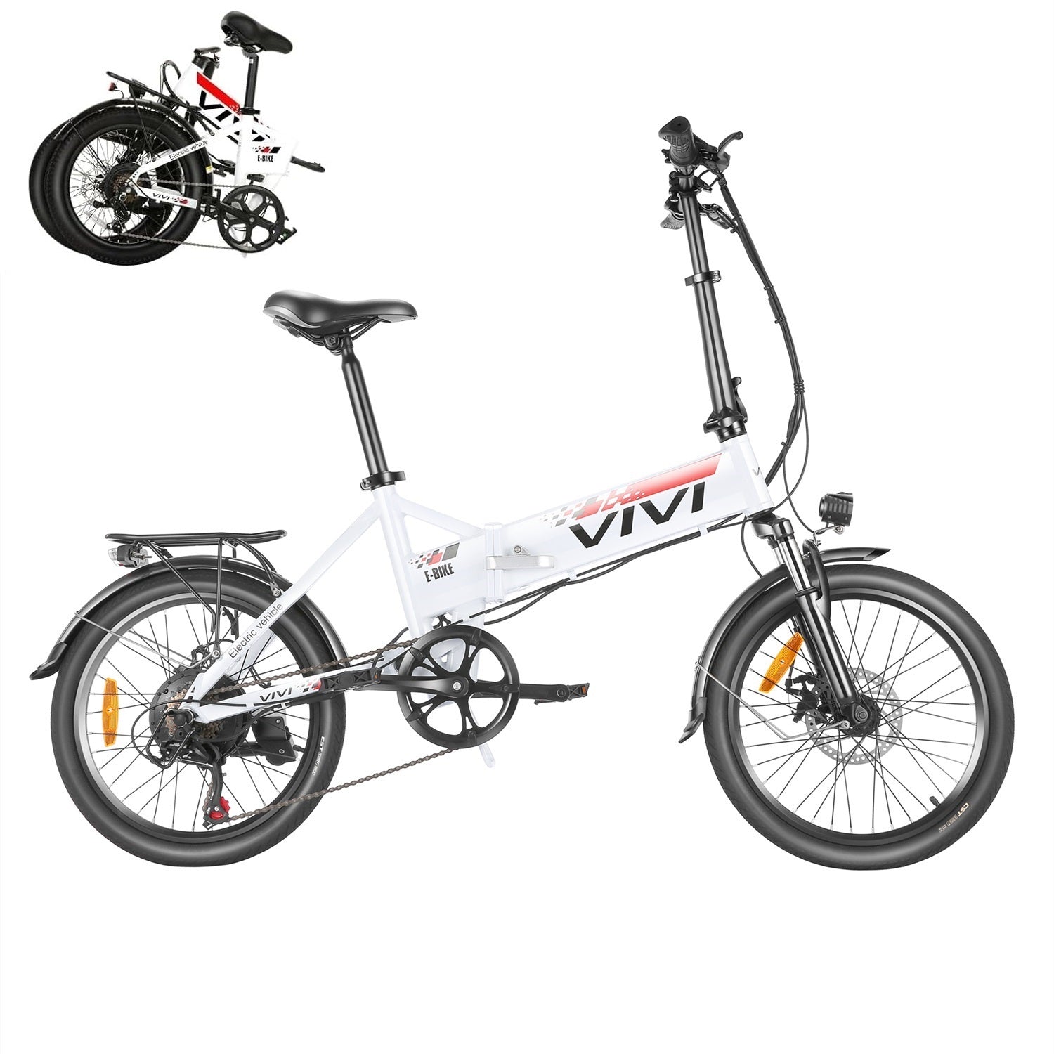 VIVI FM20UL Electric Bike 2.4" Fat Tire Folding Electric Bike SGS Certified to UL2849